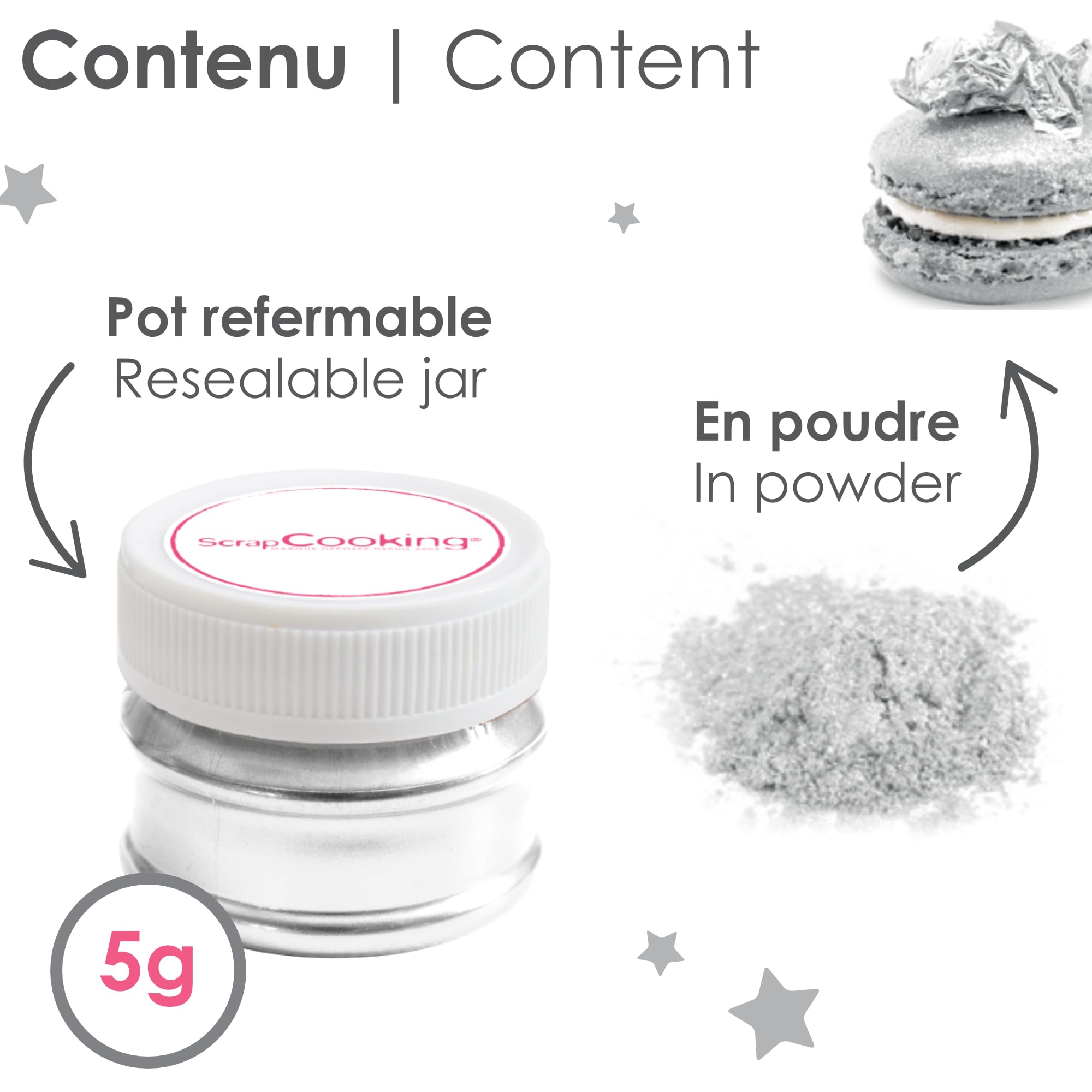 scrapcooking-colorant-poudre-nacr-argent-clair-5g-4077 image 4