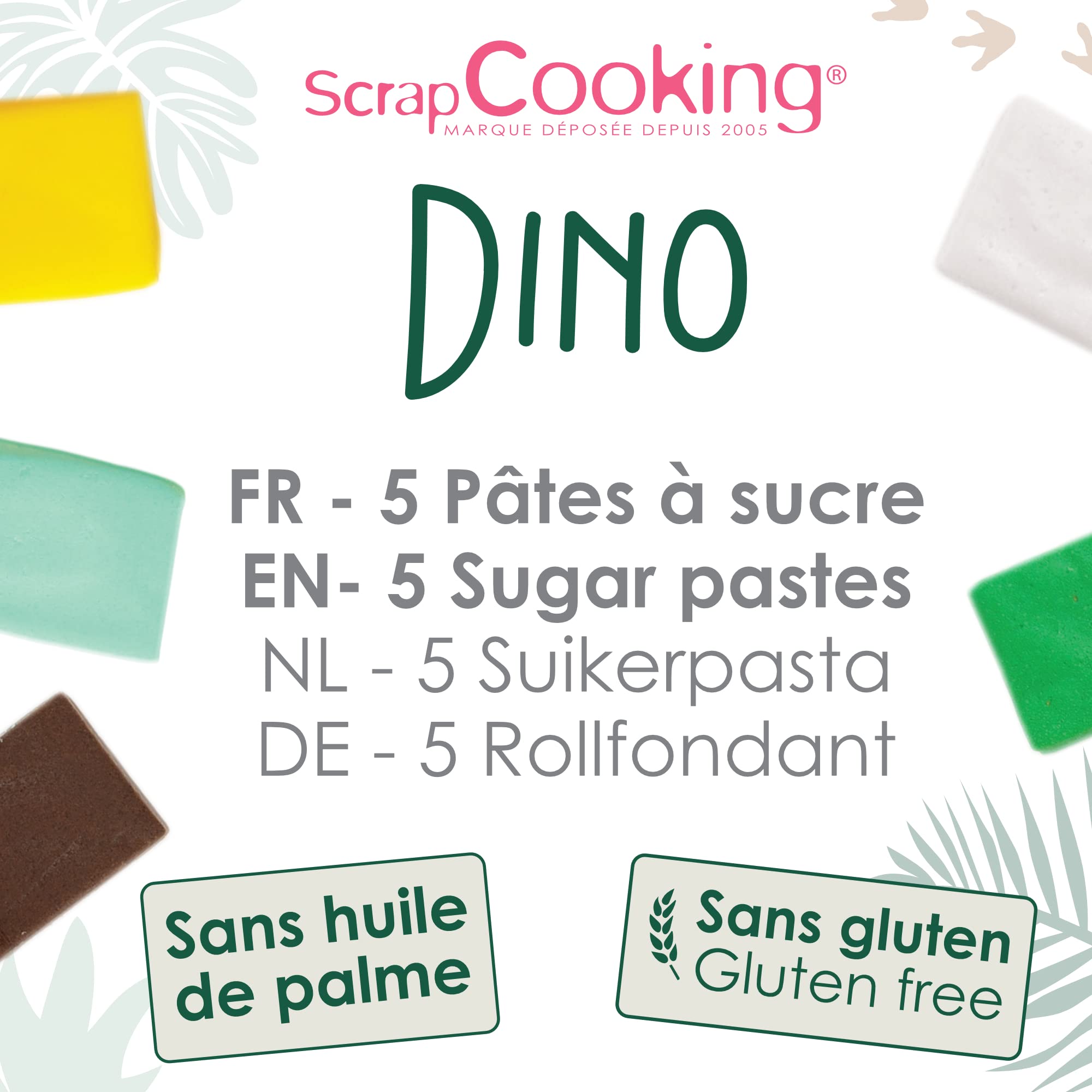 scrapcooking-p-tes-sucre-dinosaure-5x80-g-vanille image 2
