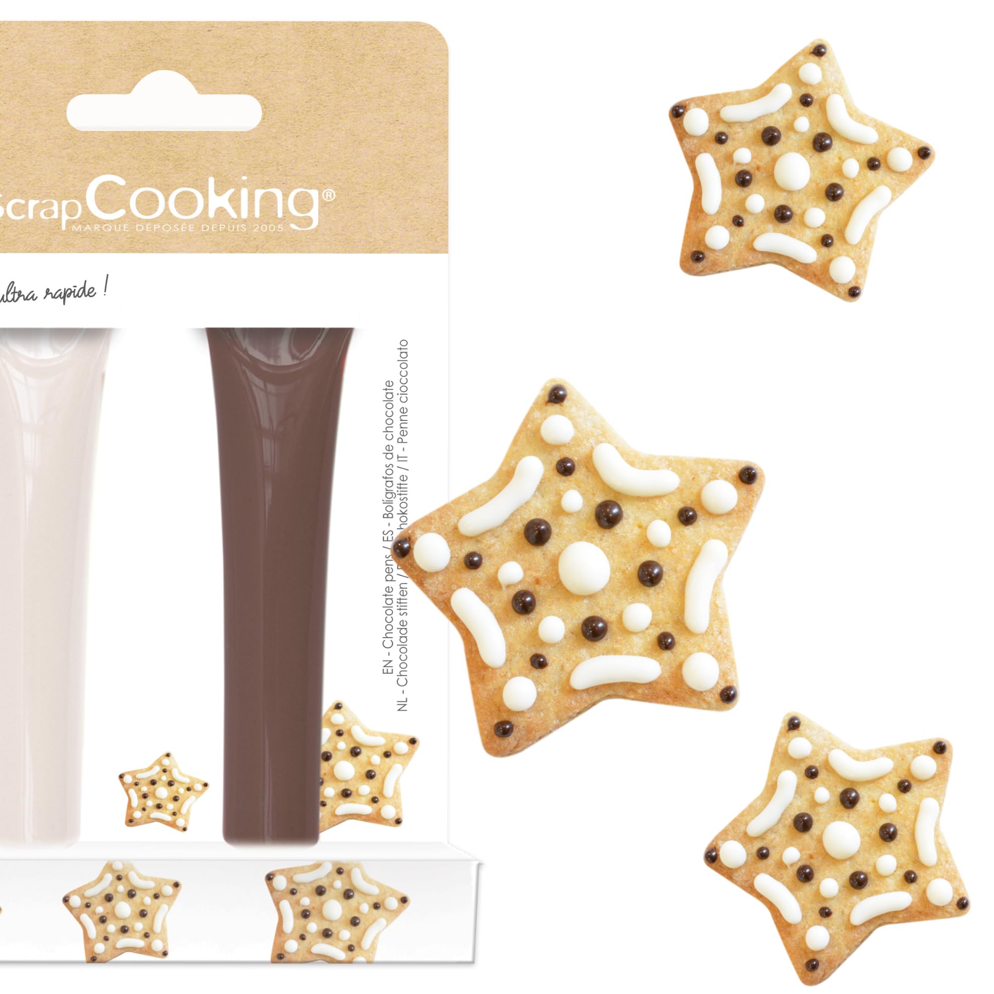 scrapcooking-d-corations-2-stylos-choco-marron-blanc-2x25g image 7