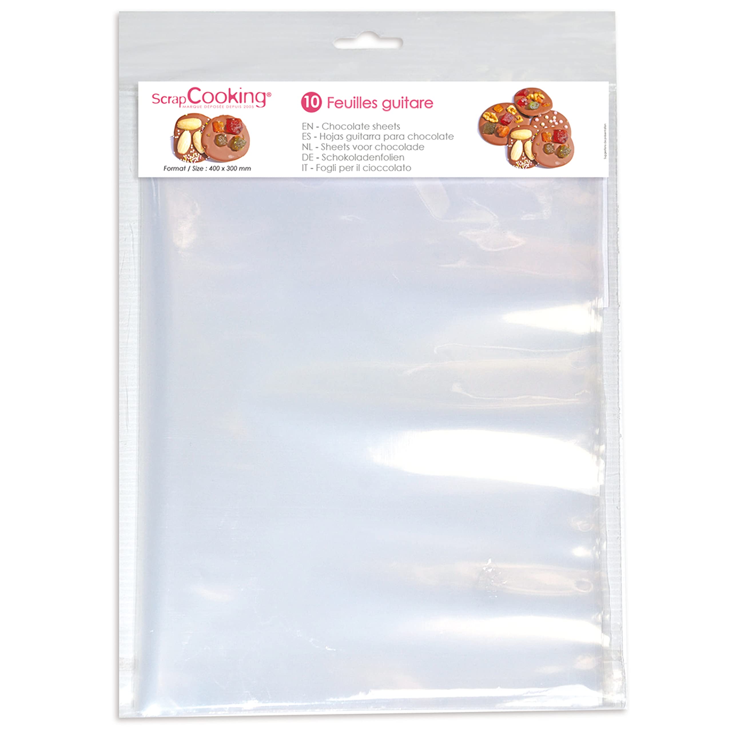 scrapcooking-feuille-guitare-chocolat-30x40-lot-10 image 1
