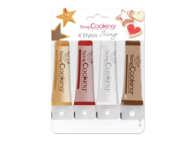 scrapcooking-stylos-icing-x4-or-choco-blanc-rouge-comestible image 1