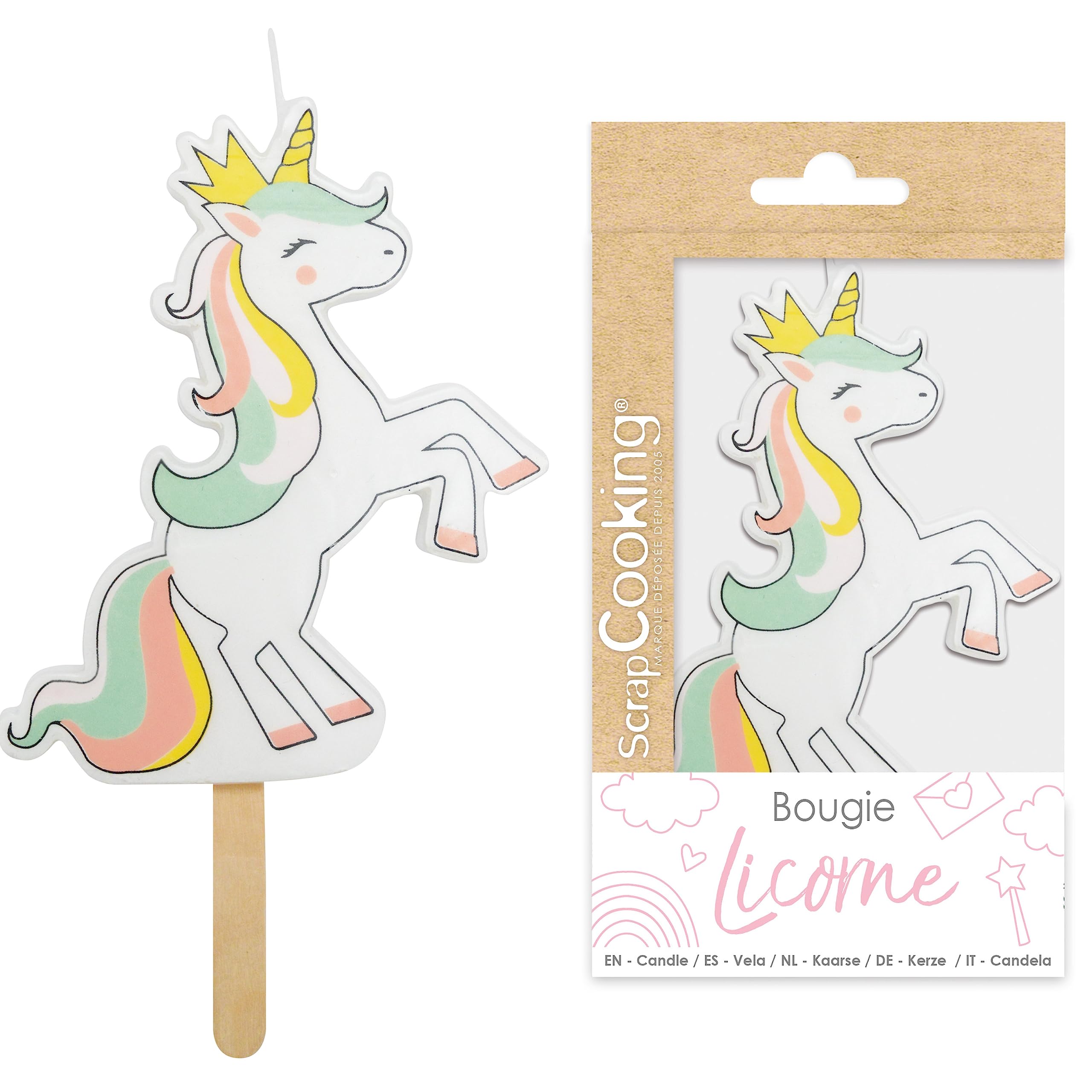 scrapcooking-d-corations-0344-bougie-licorne-xxl-rose image 1