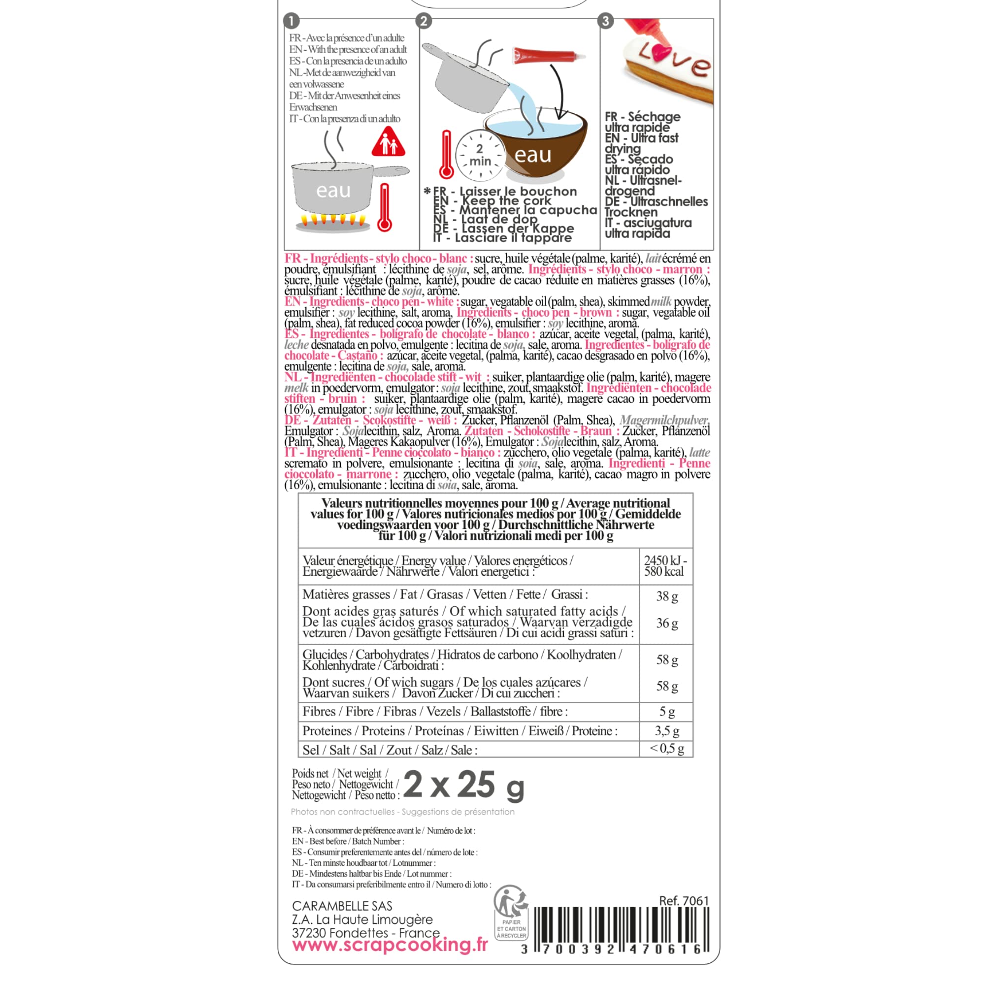 scrapcooking-d-corations-2-stylos-choco-marron-blanc-2x25g image 8