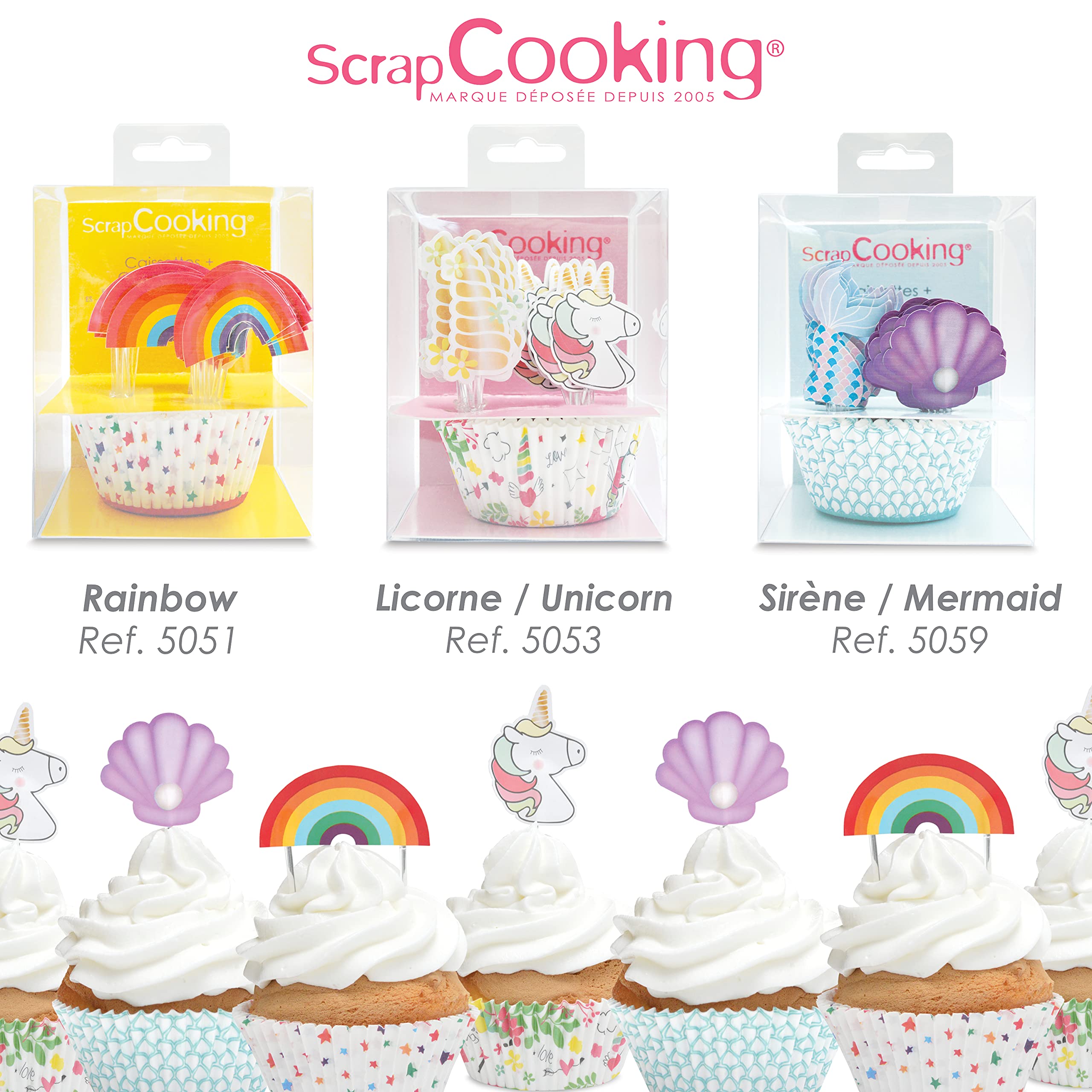scrapcooking-d-corations-5051-kit-cupcakes-arc-en-ciel-48-pcs image 8