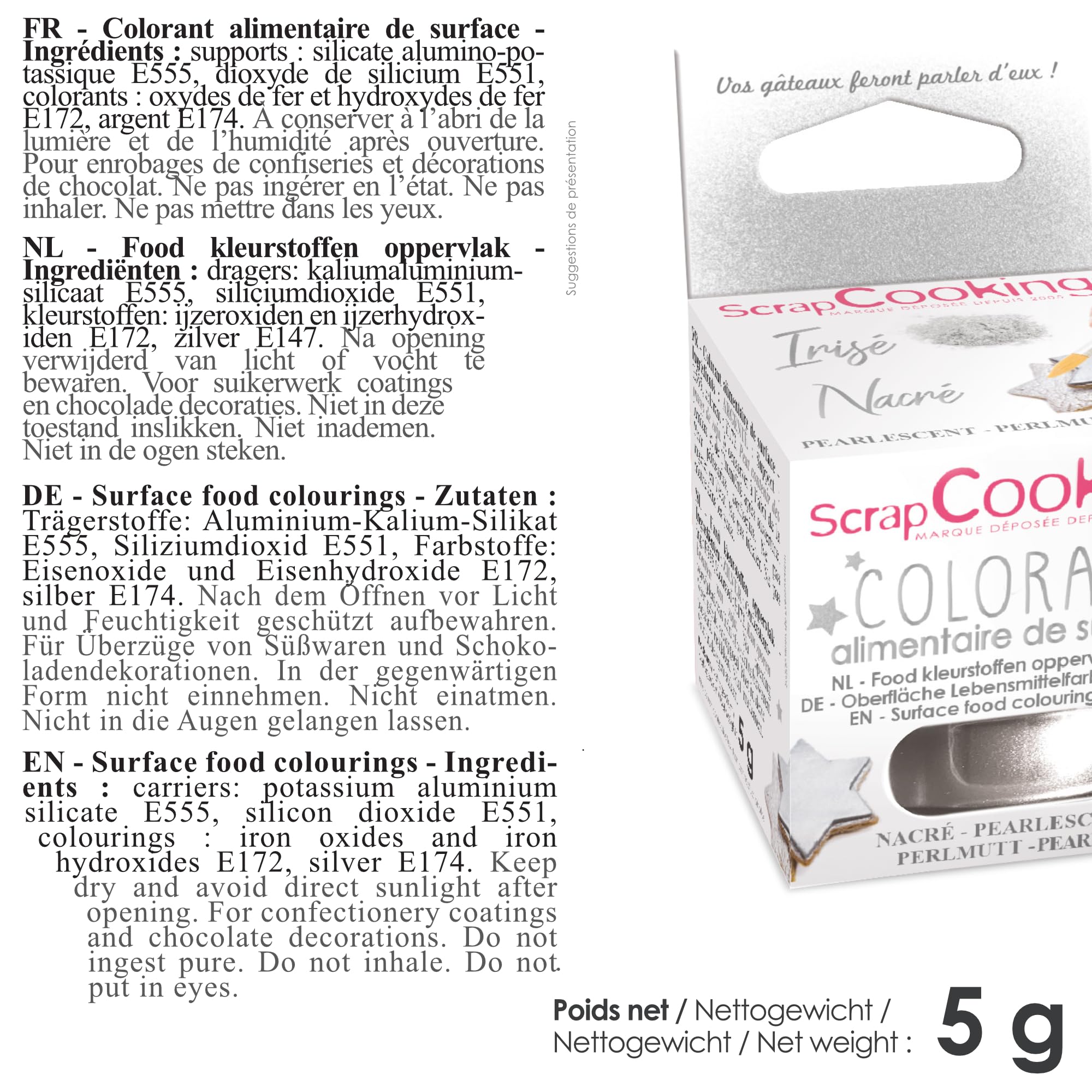 scrapcooking-colorant-poudre-nacr-argent-clair-5g-4077 image 2
