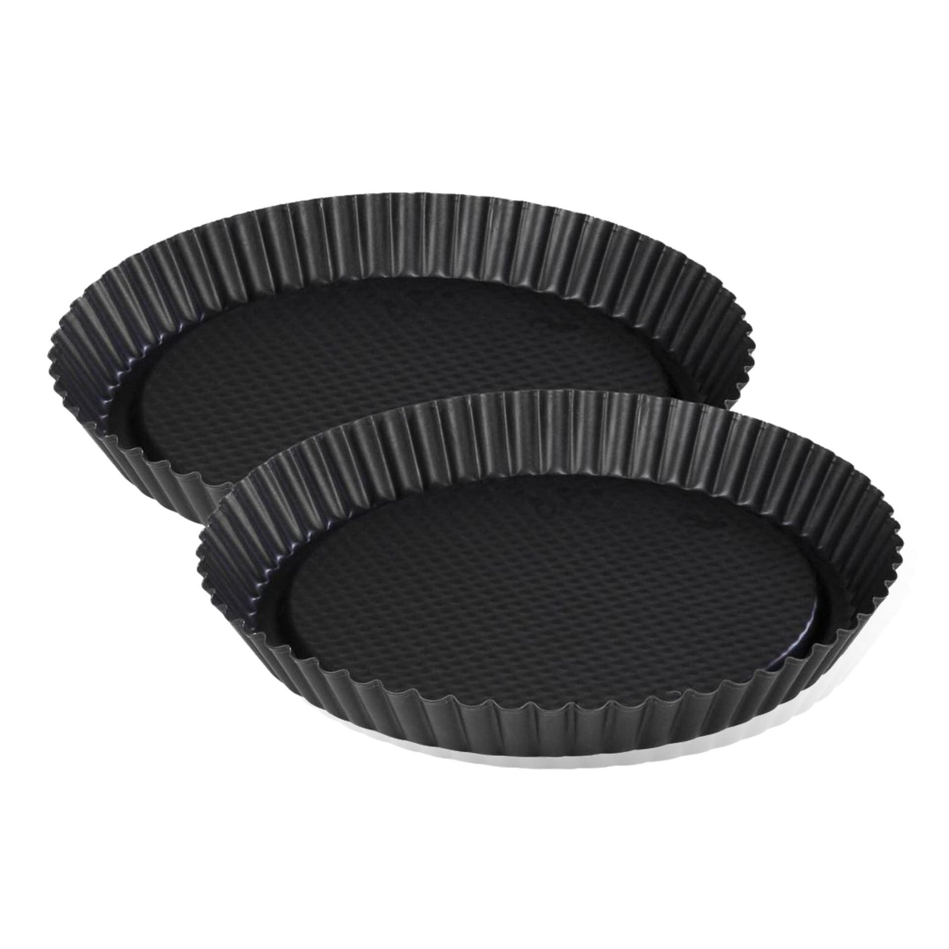 zenker-black-metallic-lot-2-moules-tarte-renvers-e-30-cm-acier image 1