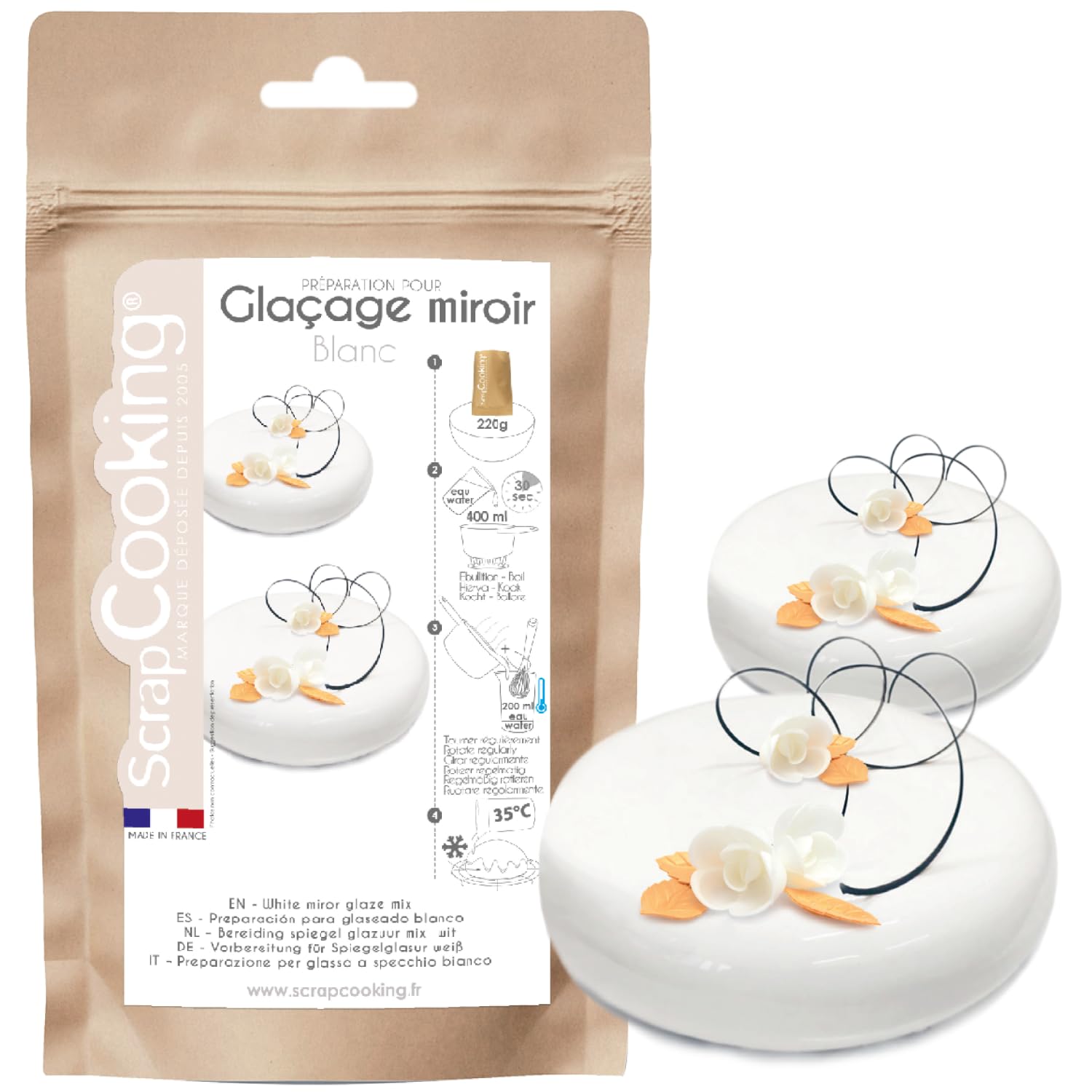 scrapcooking-ingr-dients-mix-gla-age-miroir-blanc-220-g-brillant image 1