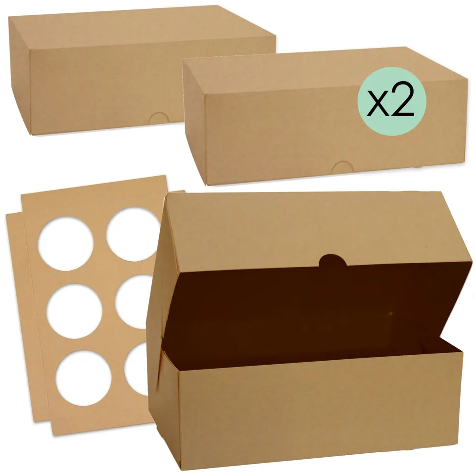 scrapcooking-5502-lot-2-bo-tes-cupcakes-kraft-6-places image 1
