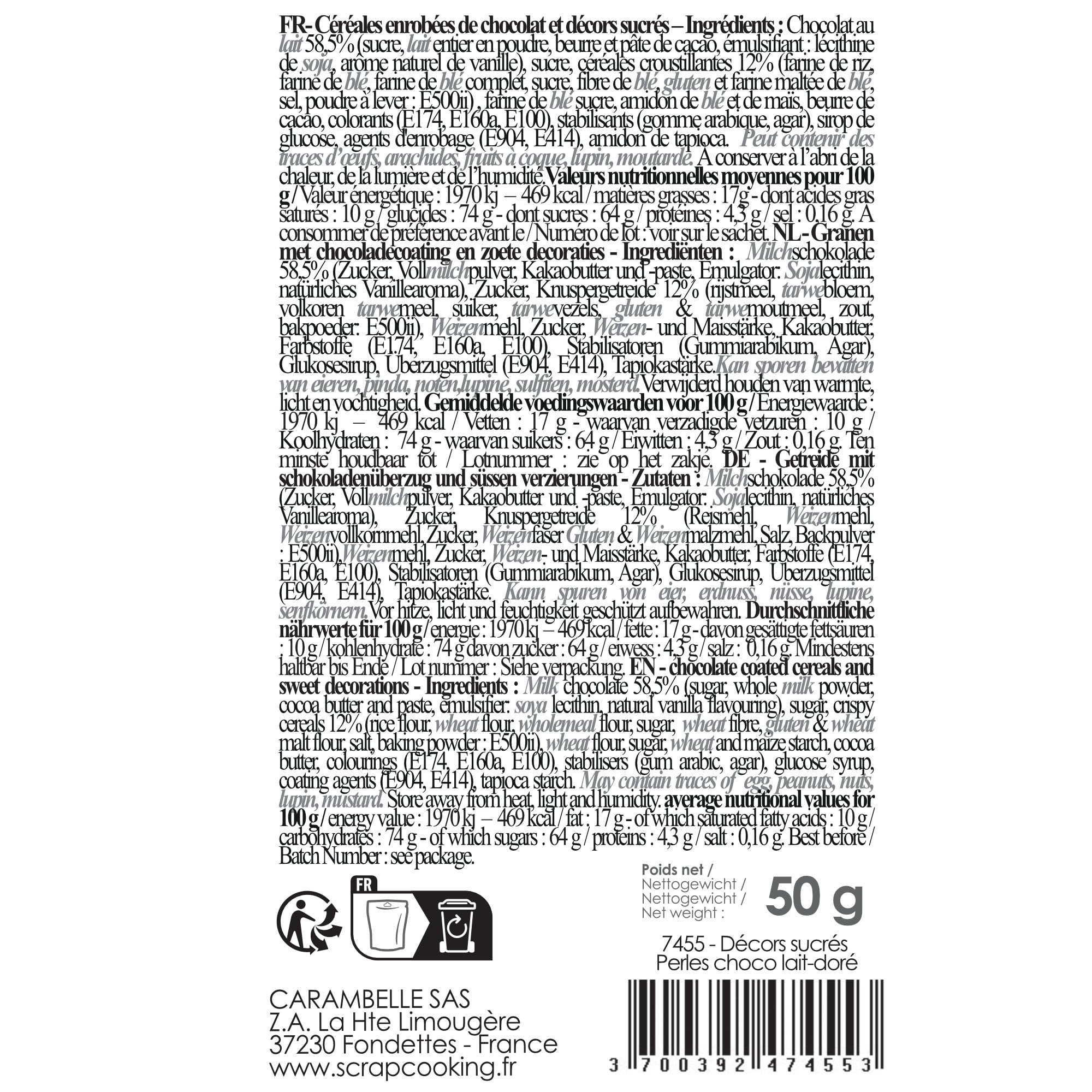 scrapcooking-d-corations-7455-perles-chocolat-lait-dor-50-g image 8