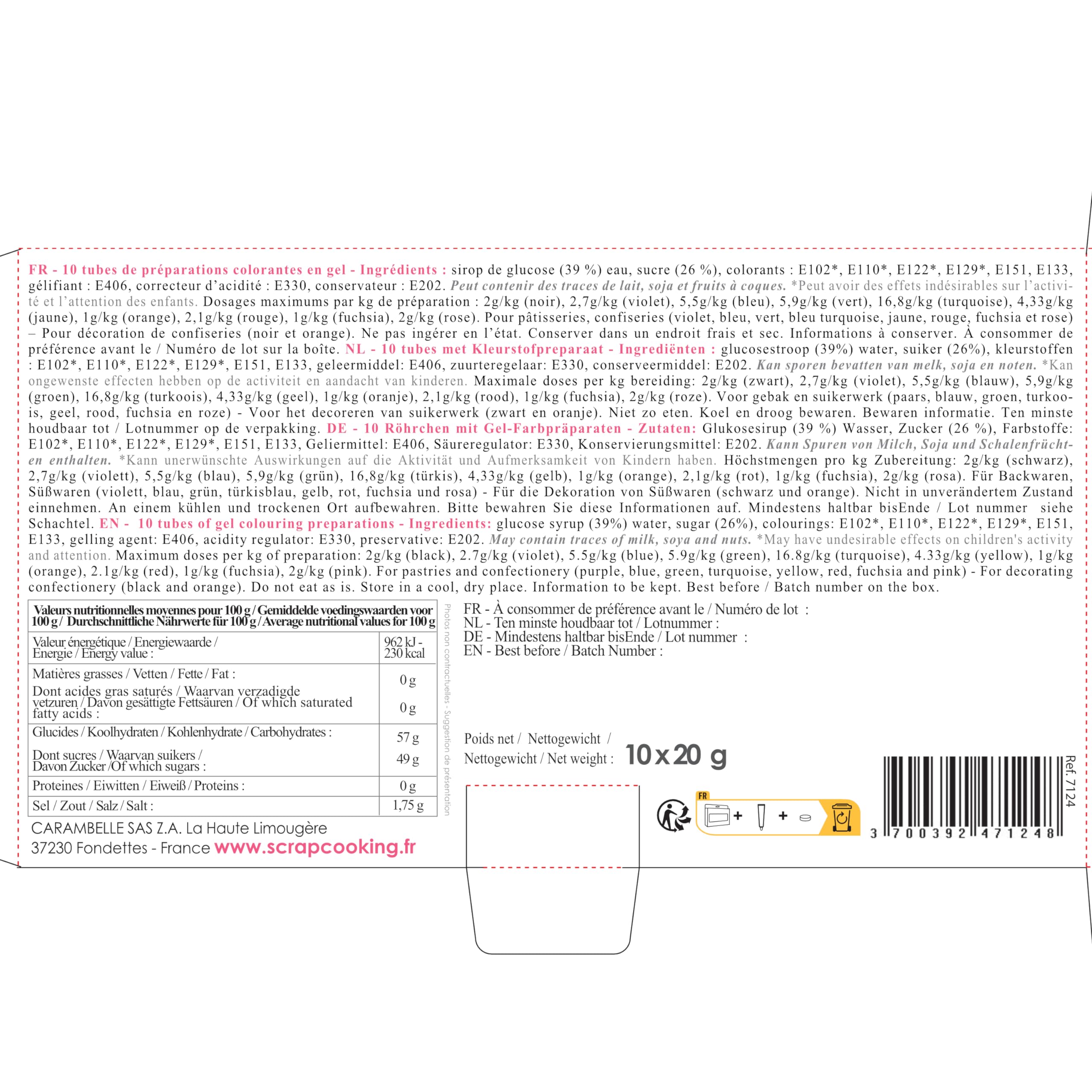 scrapcooking-colorants-coffret-10-gels-10x20-g-7124 image 3