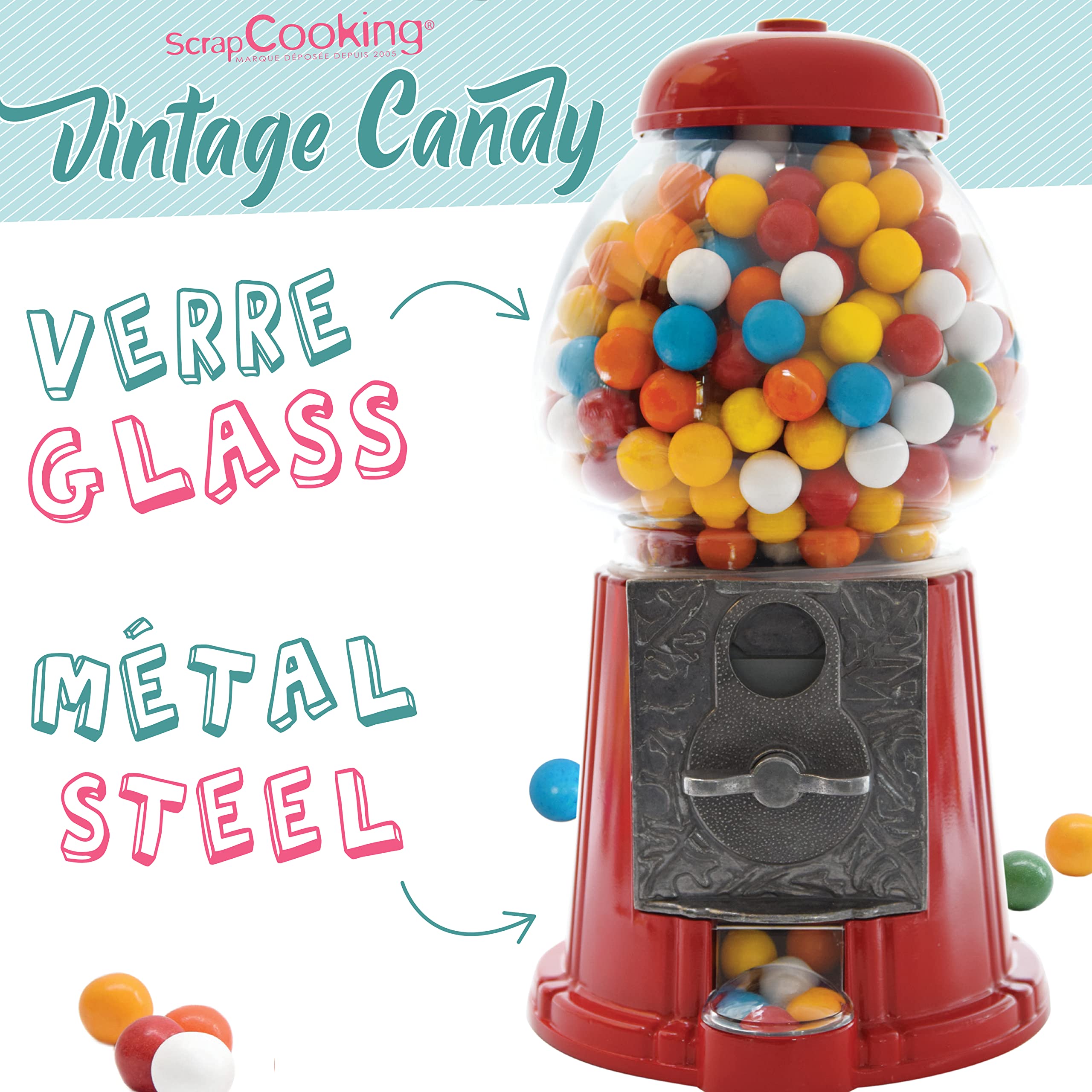 scrapcooking-appareils-distributeur-bonbons-vintage-rouge-monnayeur image 3
