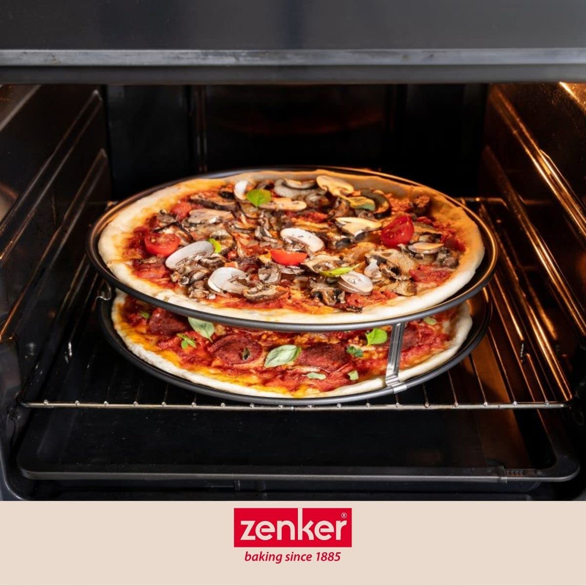 zenker-black-metallic-set-2-plaques-pizza-perfor-e-32-cm-roulette image 5
