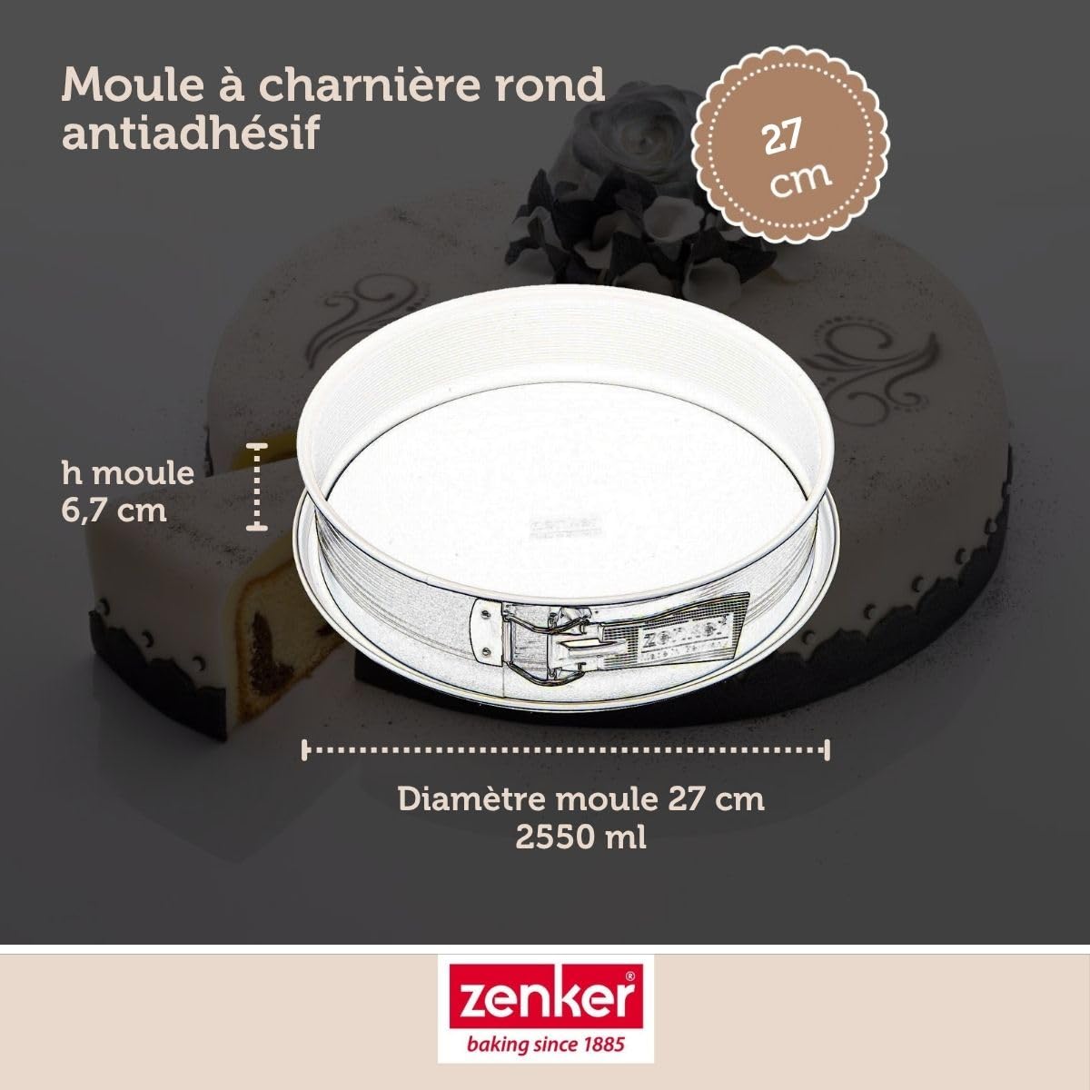 zenker-pure-elegance-moule-charni-re-27-cm-antiadh-sif image 2