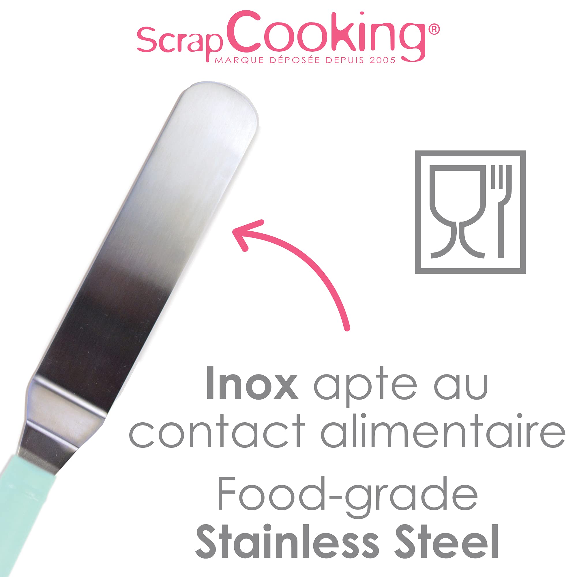 scrapcooking-mat-riel-5177-spatule-coud-e-inox-29-cm-vert-d-eau image 4