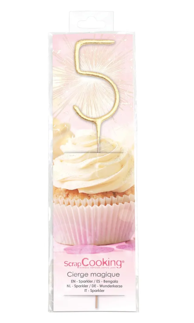 scrapcooking-d-corations-cierge-magique-xxl-chiffre-5-bougie image 1