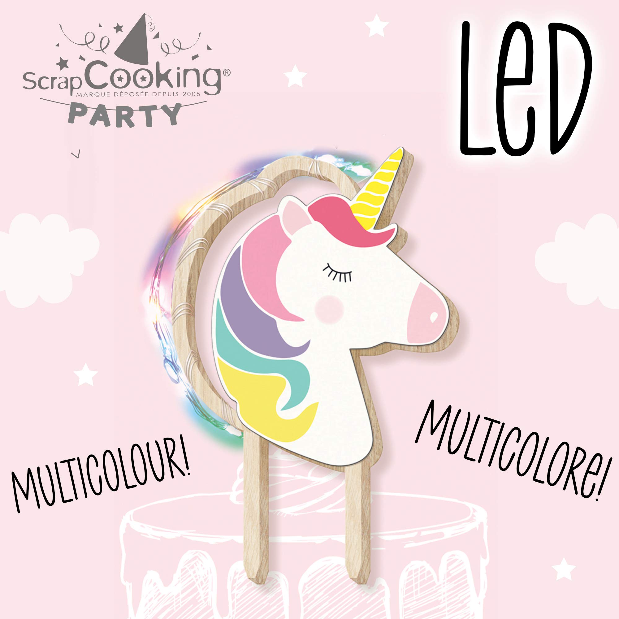 scrap-cooking-d-corations-cake-topper-led-licorne-bois image 8