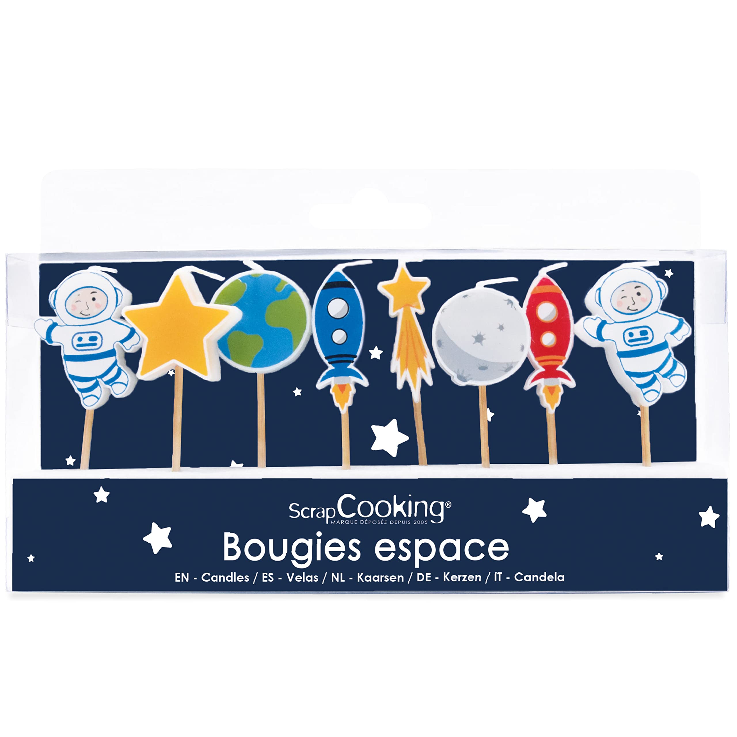 scrapcooking-d-corations-kit-8-bougies-espace-5060-g-teau-paraffine image 1