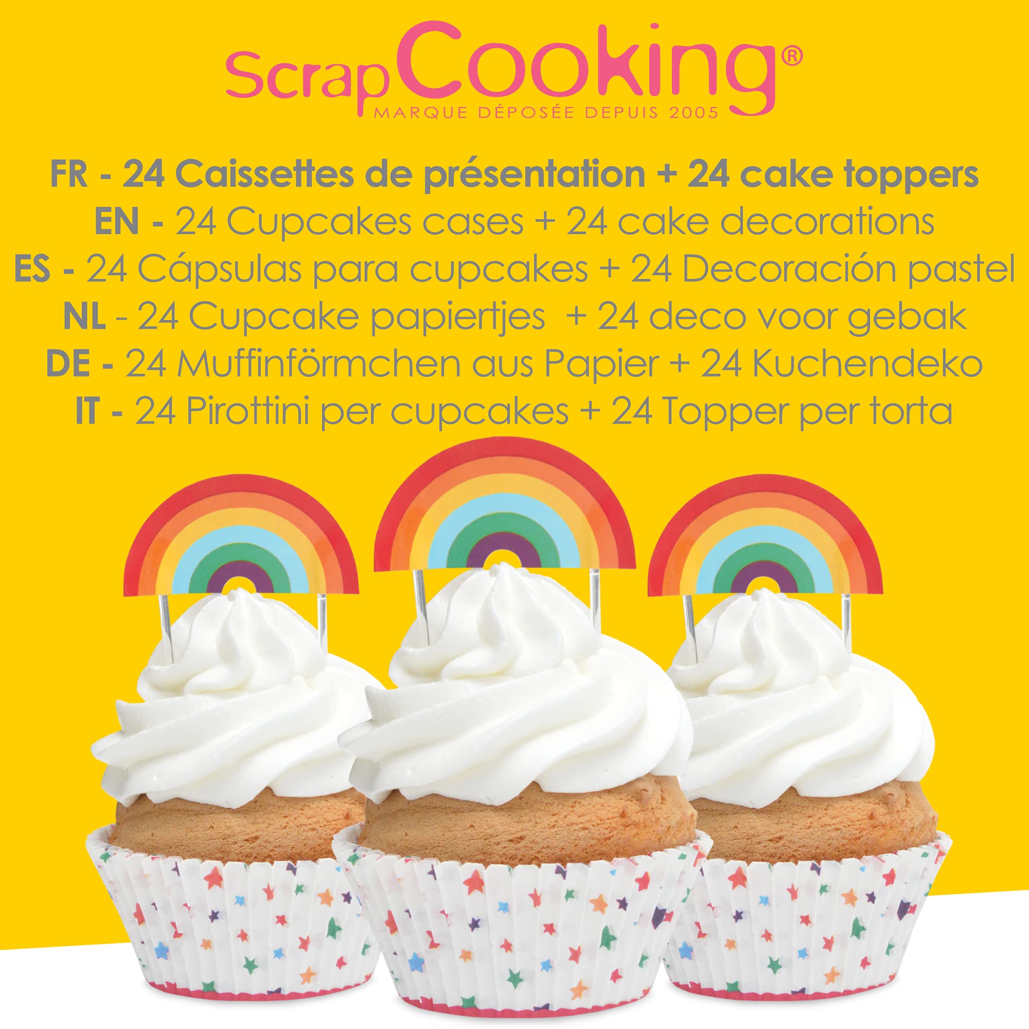 scrapcooking-d-corations-5051-kit-cupcakes-arc-en-ciel-48-pcs image 2
