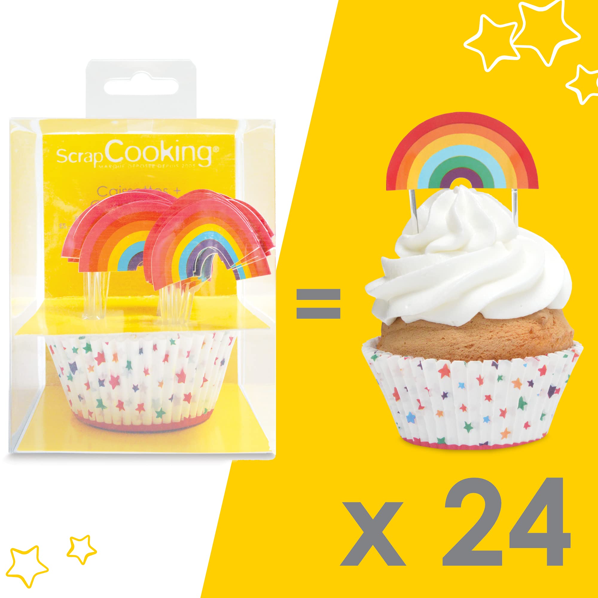 scrapcooking-d-corations-5051-kit-cupcakes-arc-en-ciel-48-pcs image 3