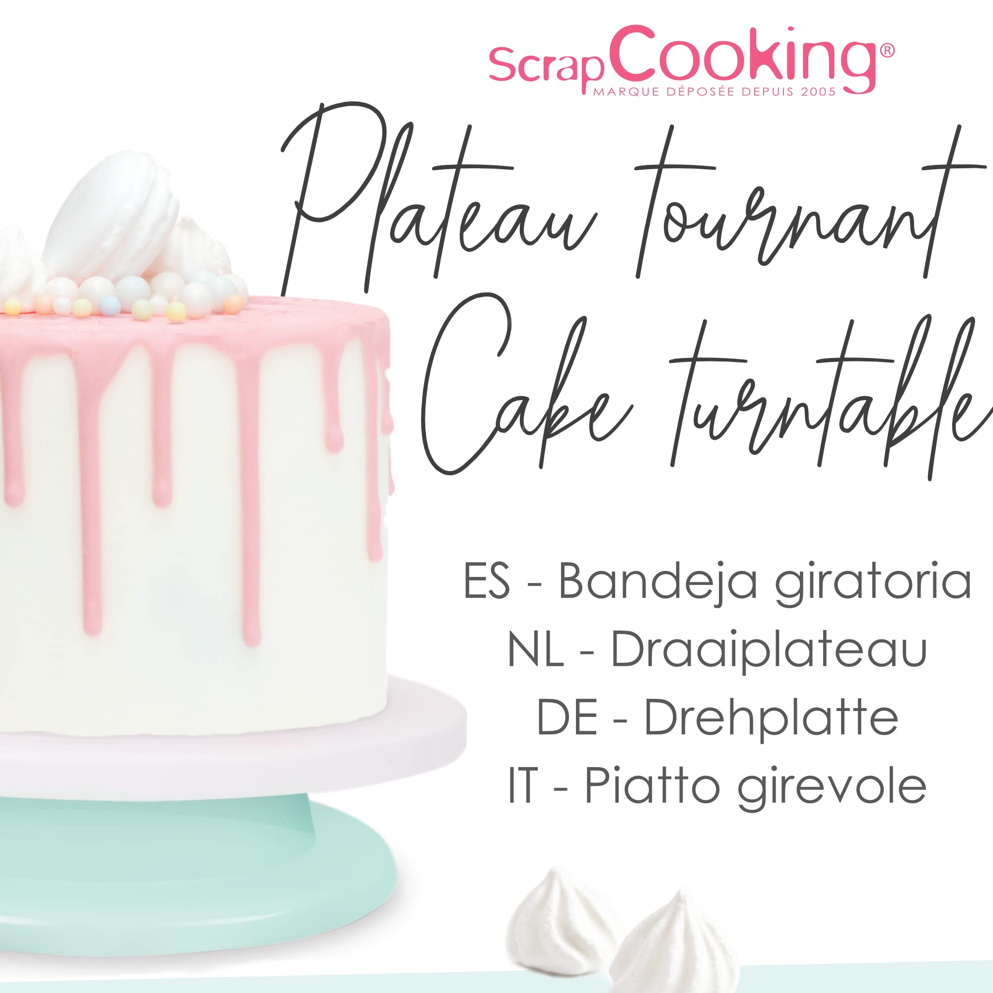 scrapcooking-mat-riel-5204-plateau-tournant-28-cm-blanc-vert-d-eau image 2
