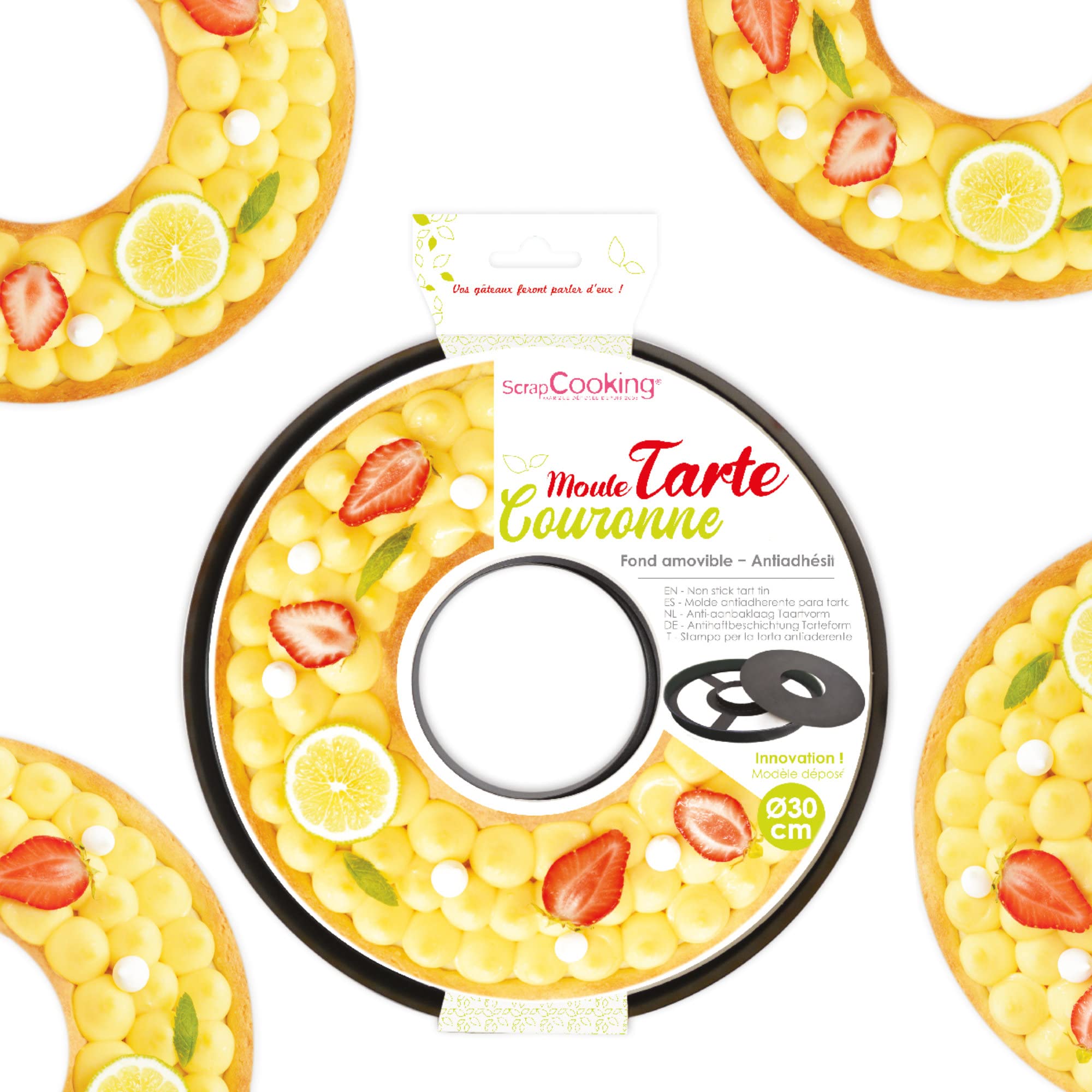 scrap-cooking-moules-moule-tarte-couronne-30-cm-noir-antiadh-sif image 8