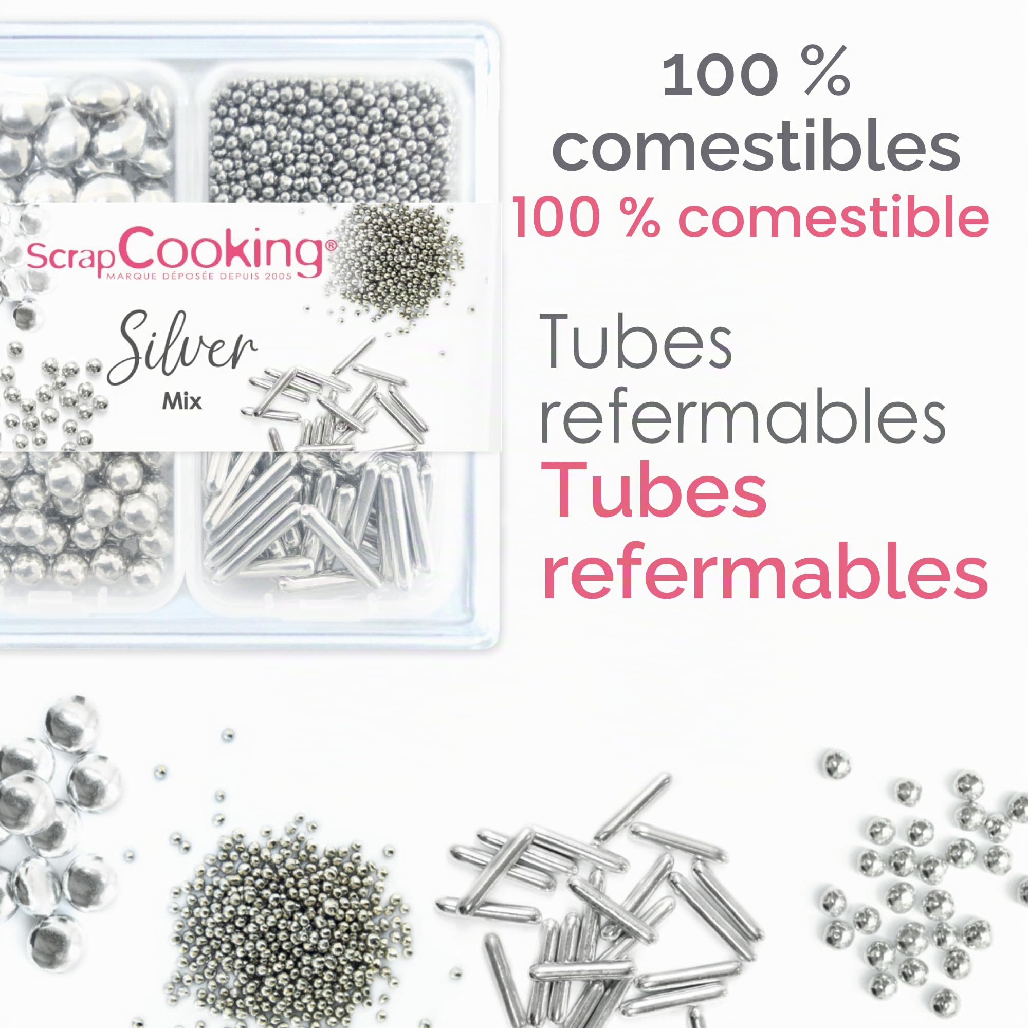 scrapcooking-d-corations-silver-mix-d-cors-sucr-s-63-g image 5