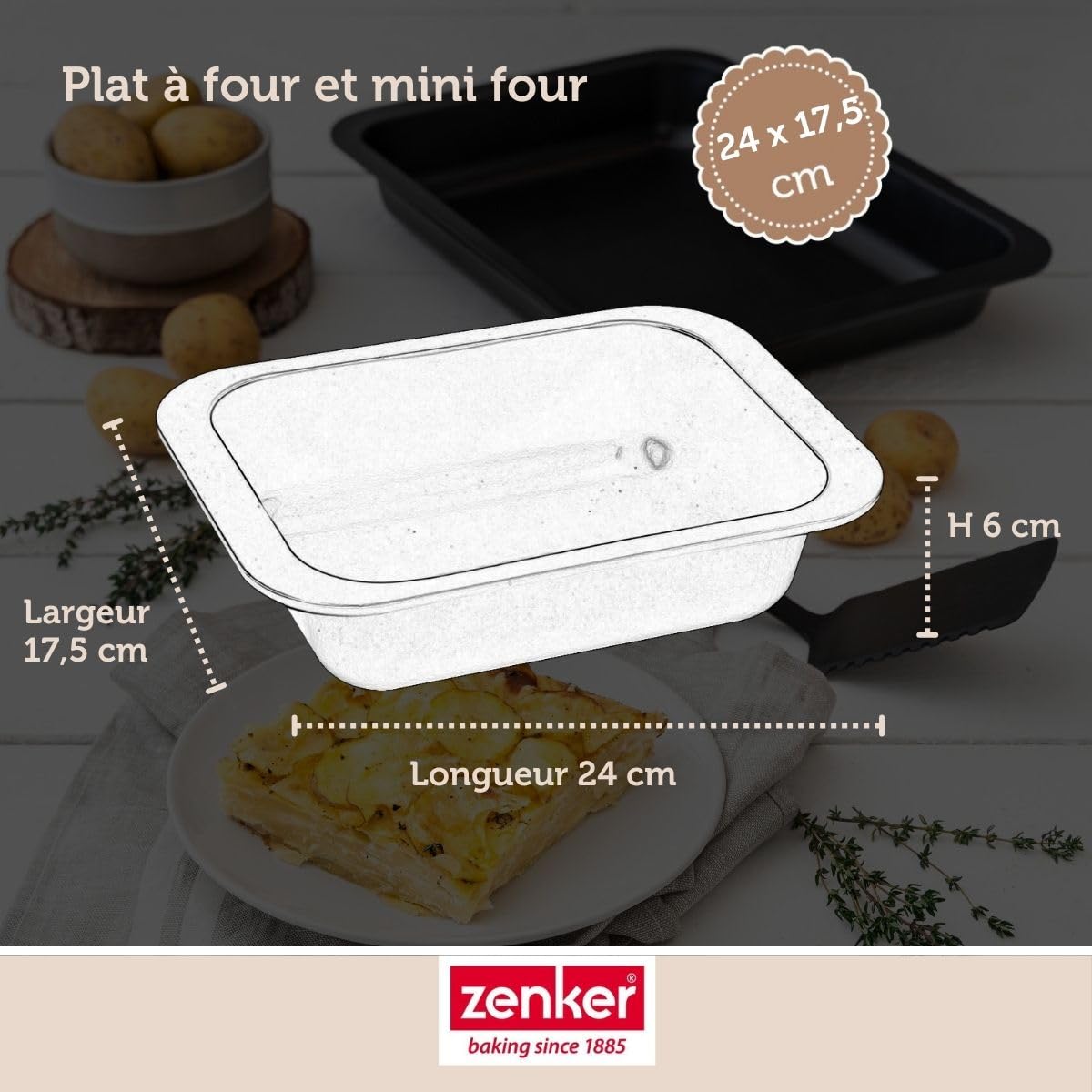 zenker-special-cooking-moule-four-rectangulaire-24-cm-antiadh-sif image 3