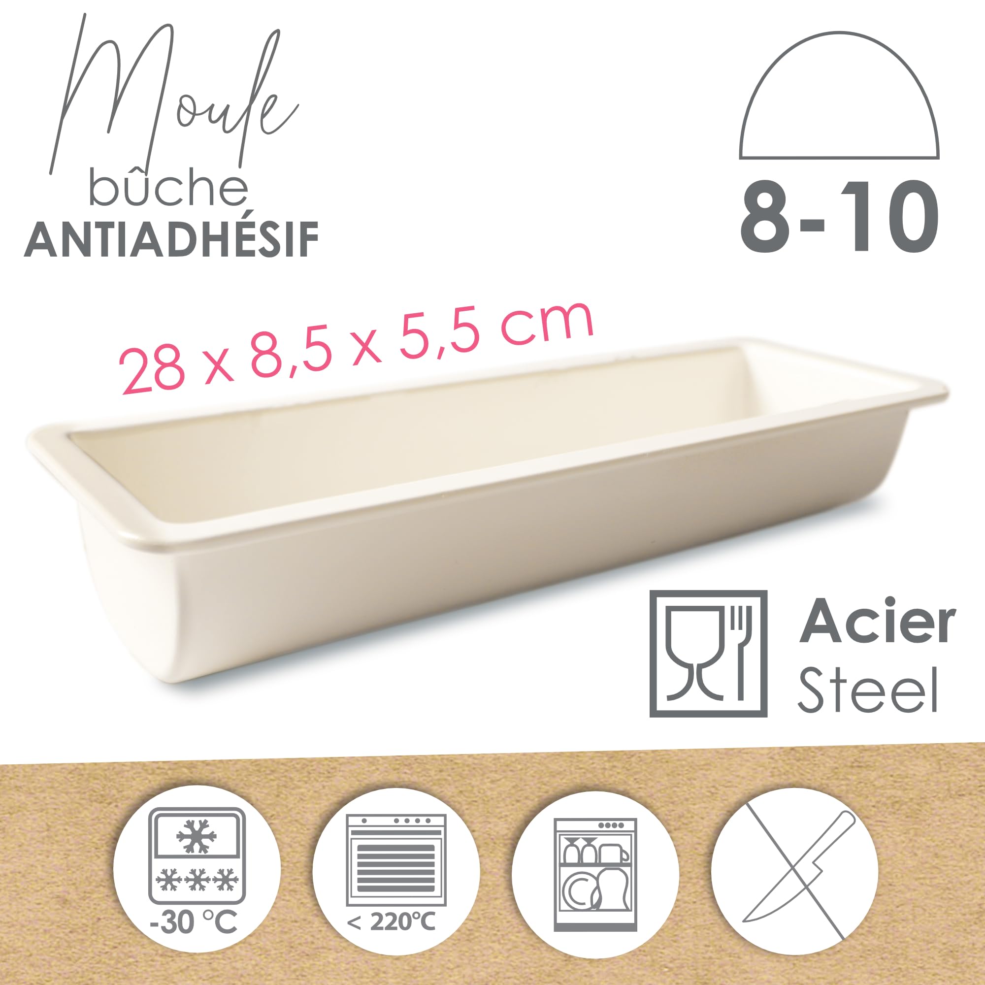 scrapcooking-moules-1293-moule-b-che-acier-beige-28-cm image 3