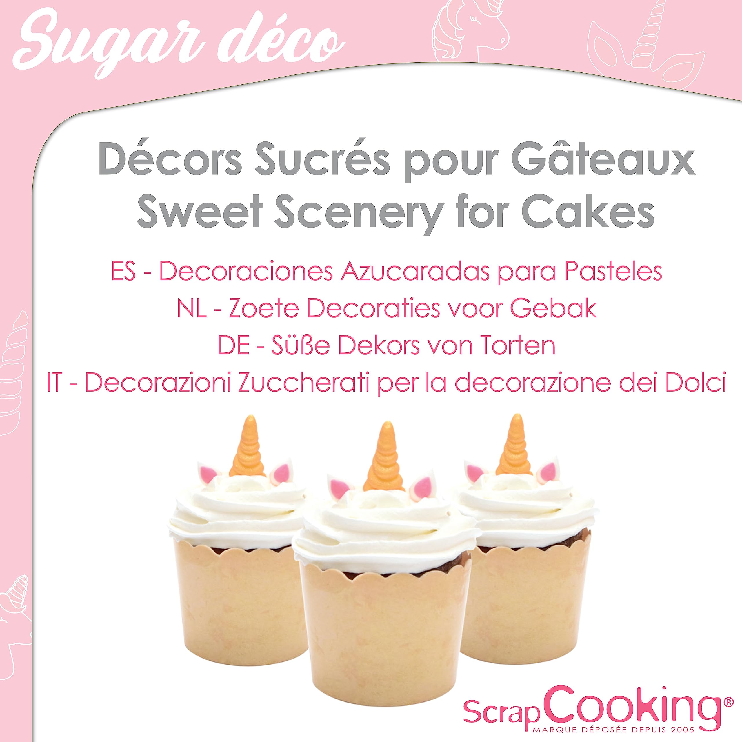 scrapcooking-d-corations-d-cosucres-licorne-6982-rose-dor image 2