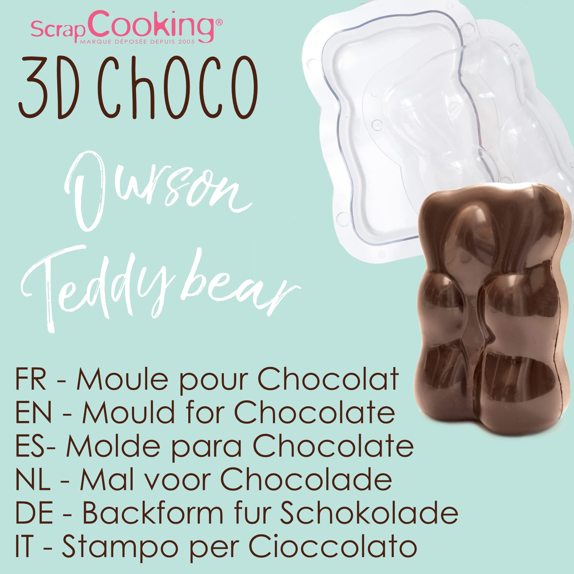 scrapcooking-moules-moule-rigide-ourson-chocolat-3d-6756-2-empreintes image 2
