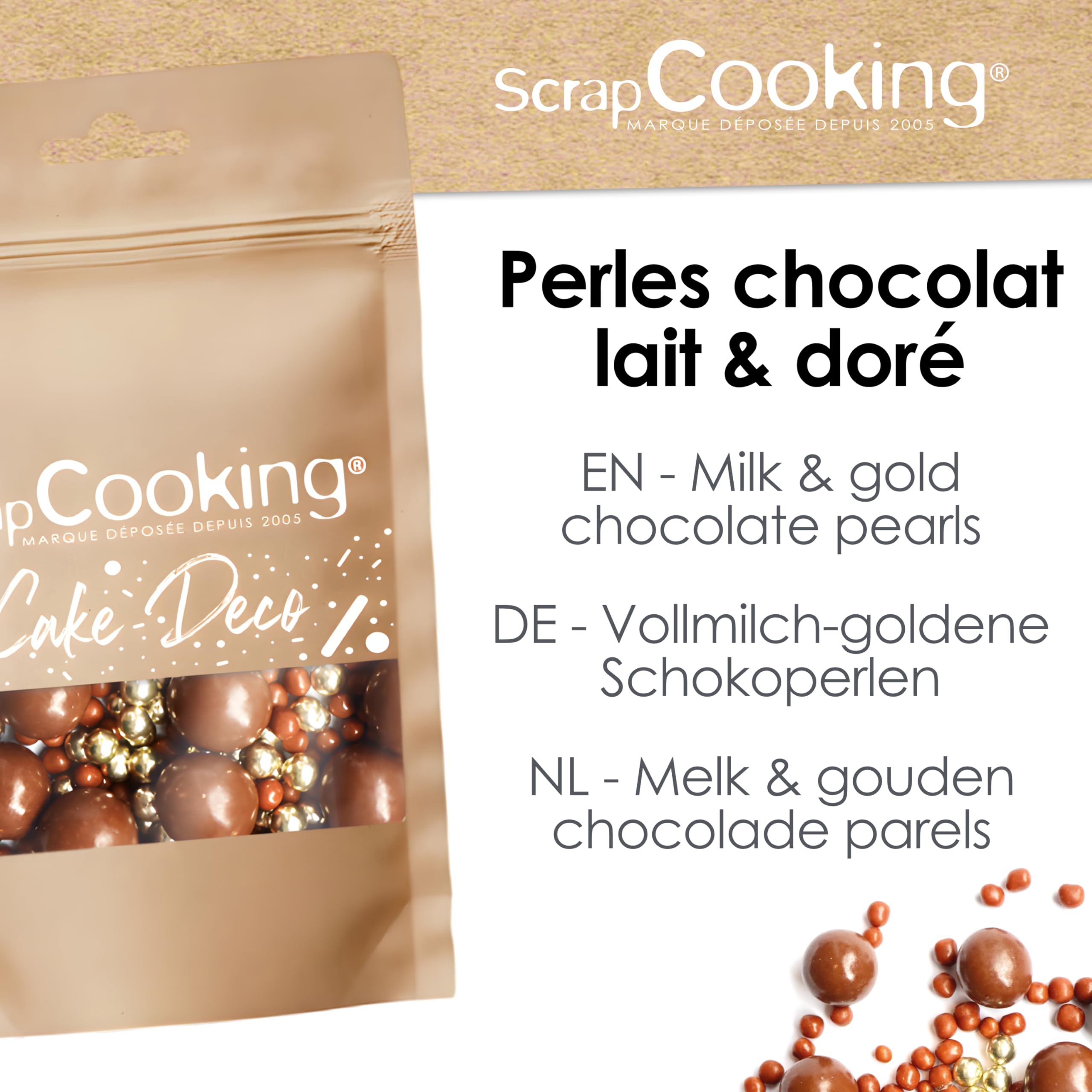 scrapcooking-d-corations-7455-perles-chocolat-lait-dor-50-g image 3