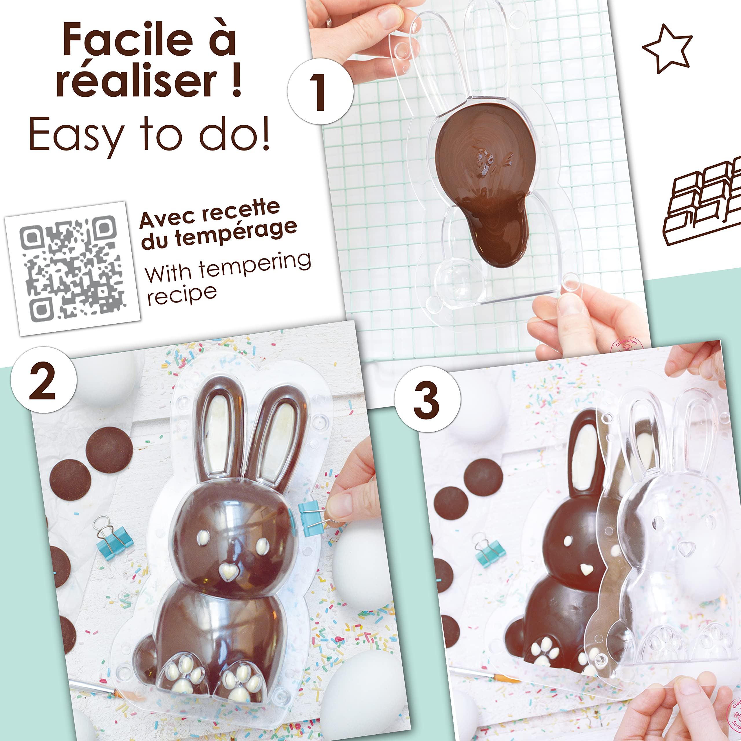 scrapcooking-moules-moule-rigide-ourson-chocolat-3d-6756-2-empreintes image 6