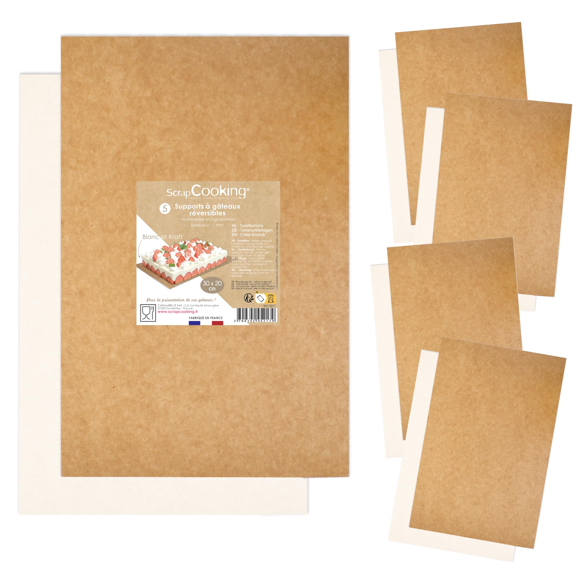 scrapcooking-mat-riel-supports-g-teaux-carton-30x20-cm-lot-5 image 1