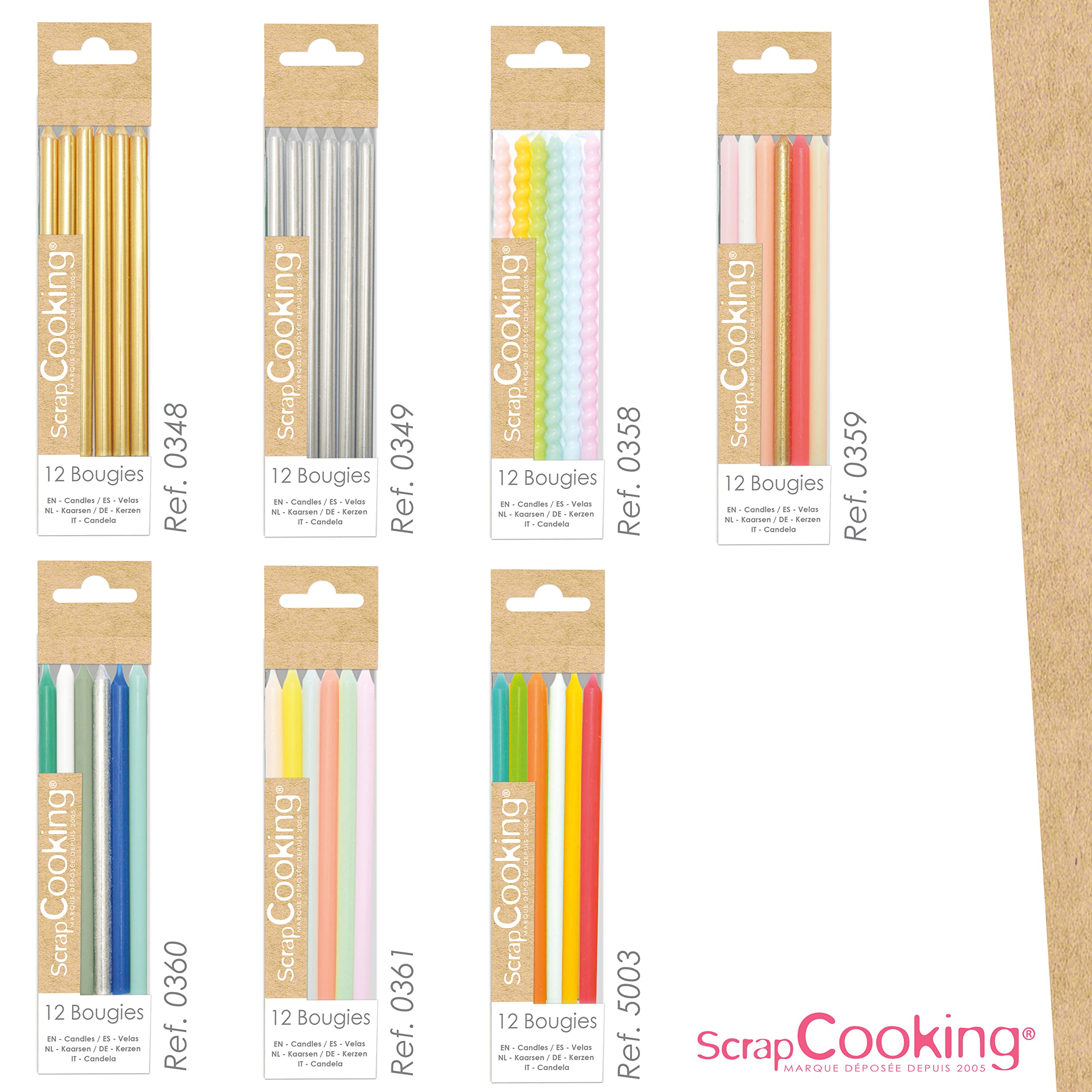scrapcooking-d-corations-0359-bougies-longues-roses-et-or-12-cm image 7