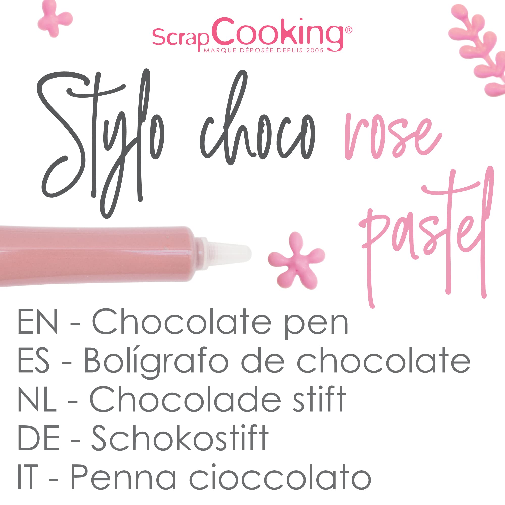 scrapcooking-d-corations-stylo-choco-rose-pastel-25-g-6806 image 2