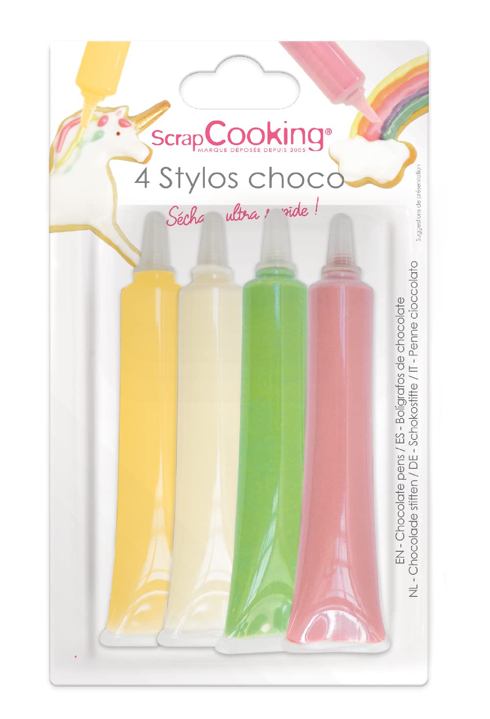 scrap-cooking-d-corations-stylos-go-t-choco-4x25g-rose-vert image 1