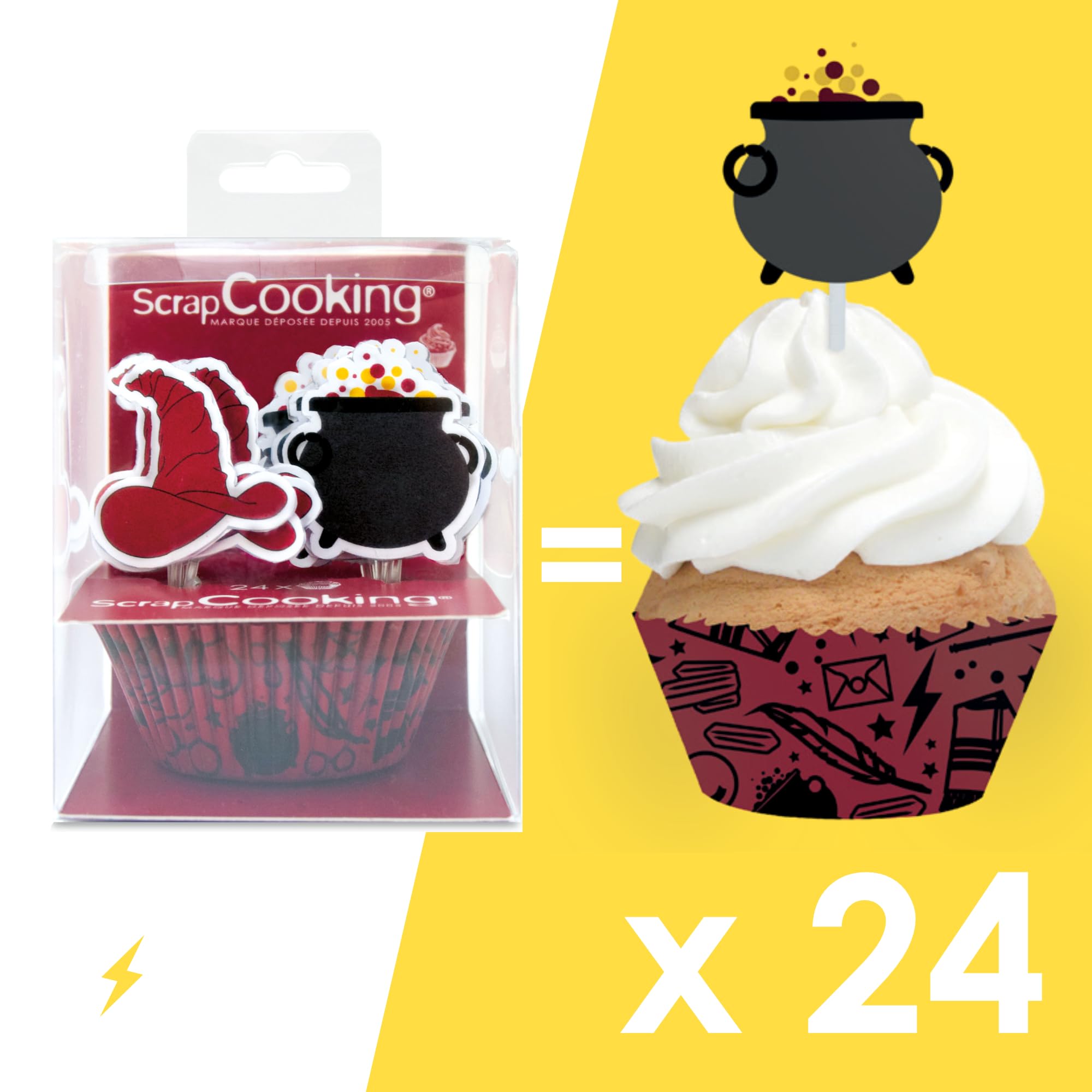scrapcooking-d-corations-set-24-caissettes-toppers-cupcakes-sorcier image 4