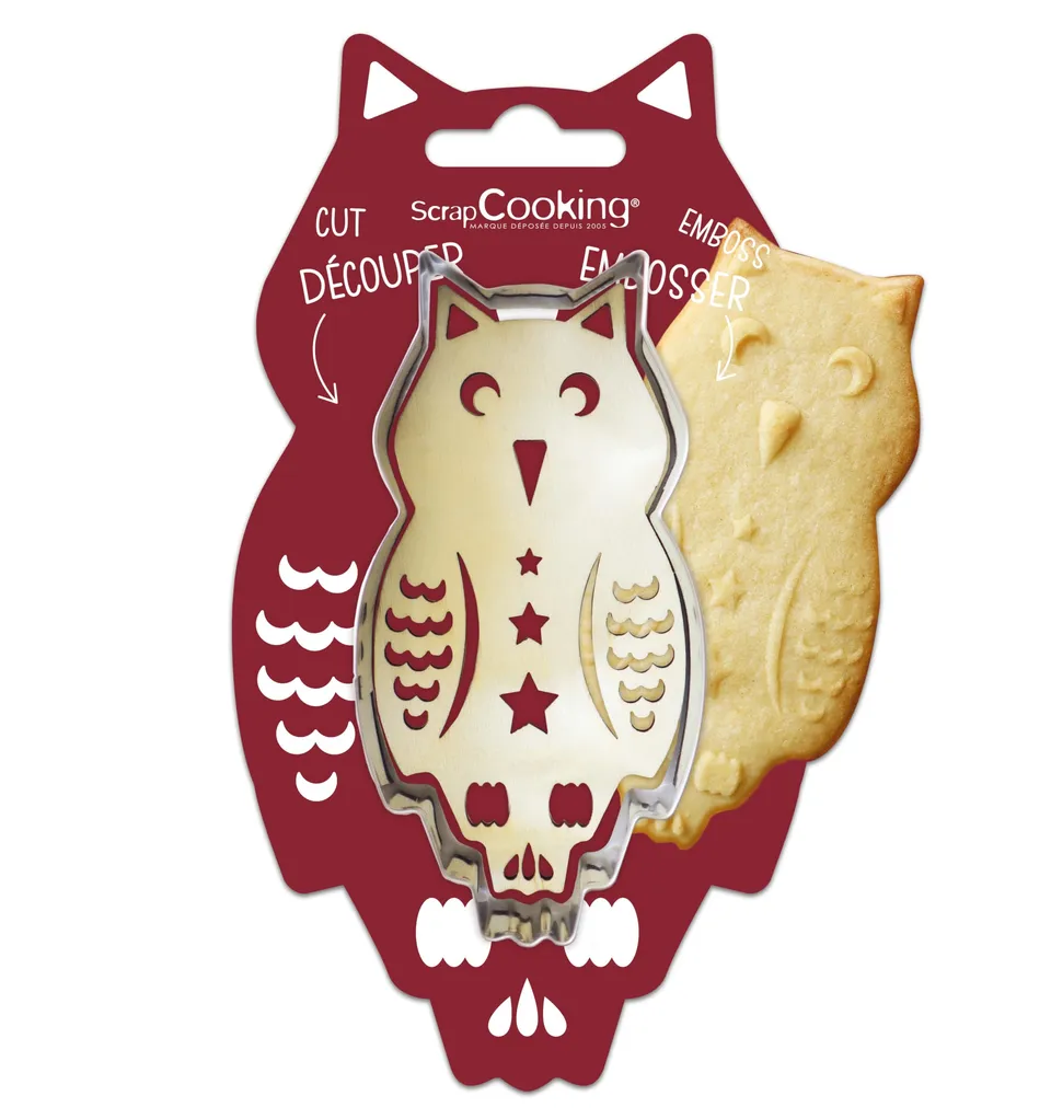 scrapcooking-emporte-pi-ces-kit-chouette-inox-embosseur-bois-2103 image 1