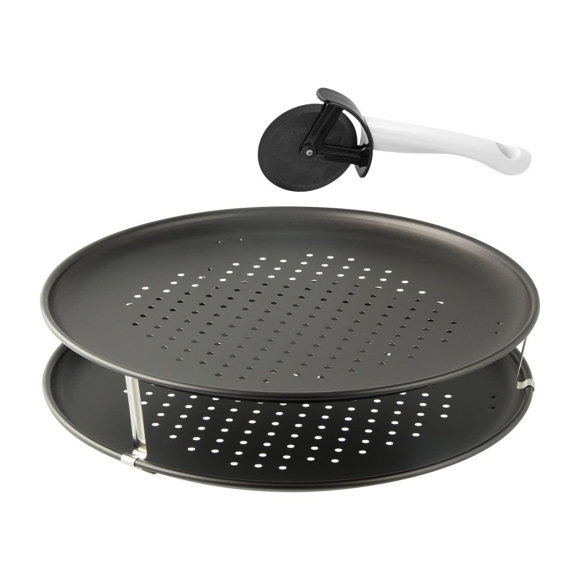 zenker-black-metallic-set-2-plaques-pizza-perfor-e-32-cm-roulette image 1