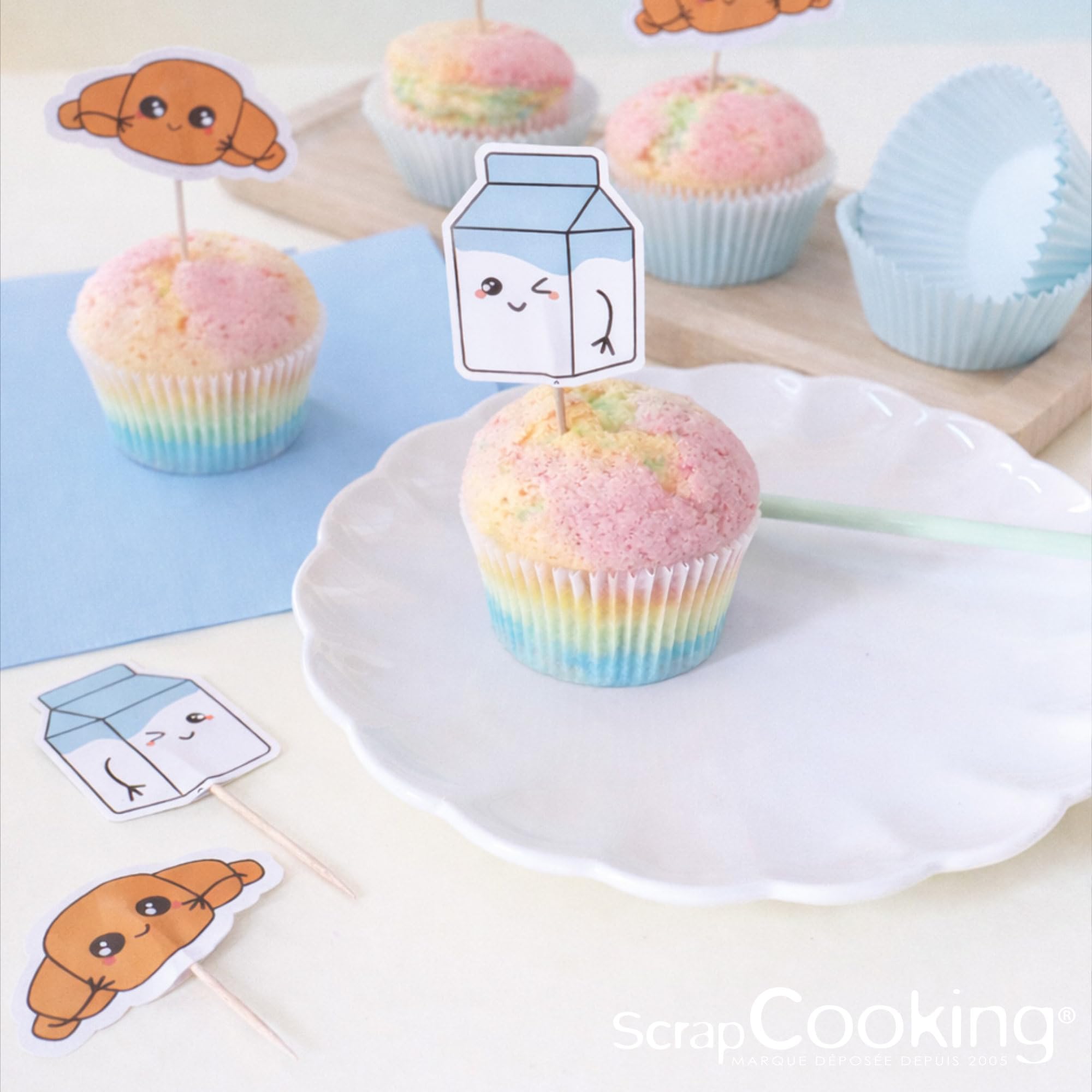 scrapcooking-kawai-kit-24-caissettes-24-toppers-cupcakes image 3
