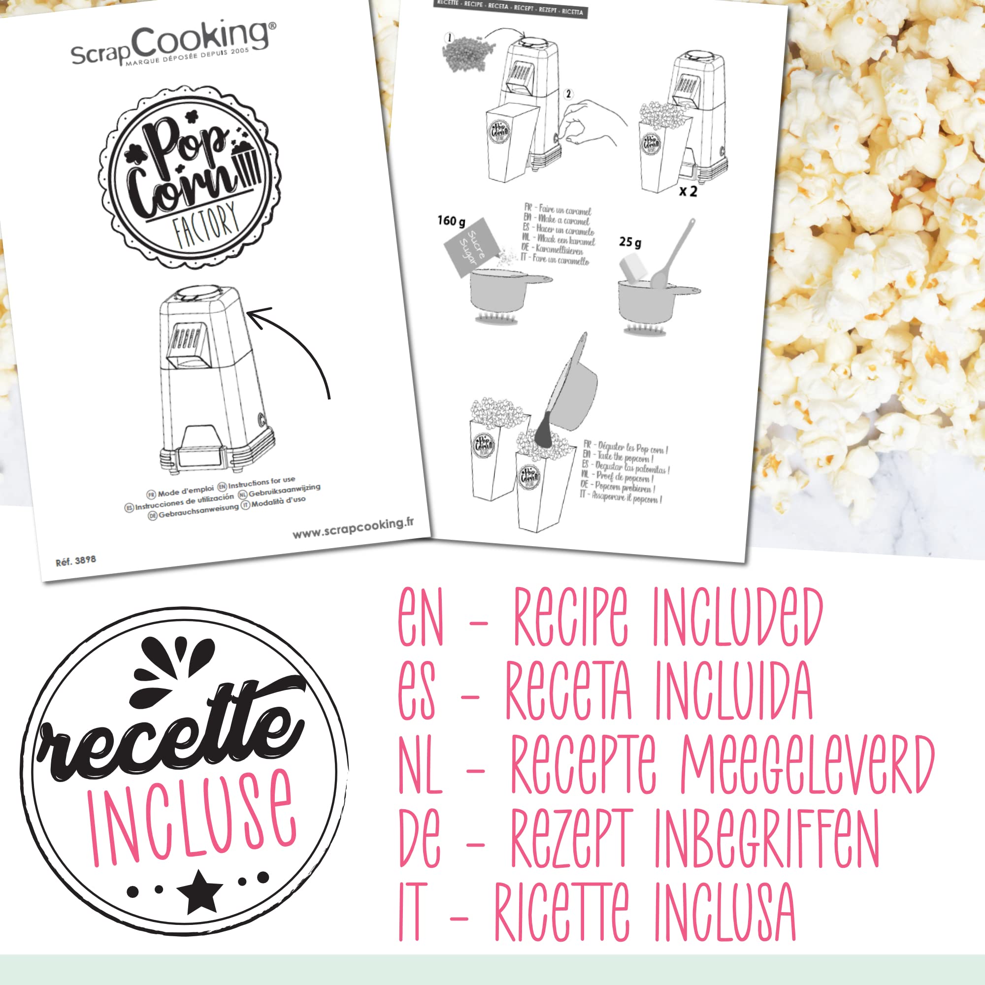 scrapcooking-pop-corn-factory-machine-popcorn-1100w-verte image 6