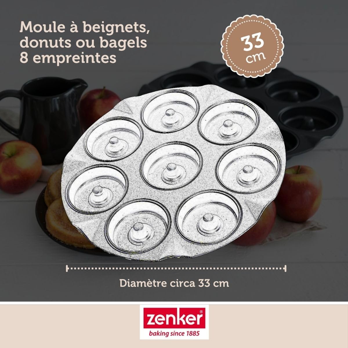 zenker-7426-moule-beignets-8-empreintes-acier-33-cm-noir image 3