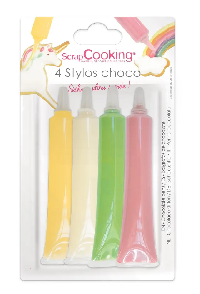 scrap-cooking-d-corations-stylos-go-t-choco-4x25g-rose-vert image 1
