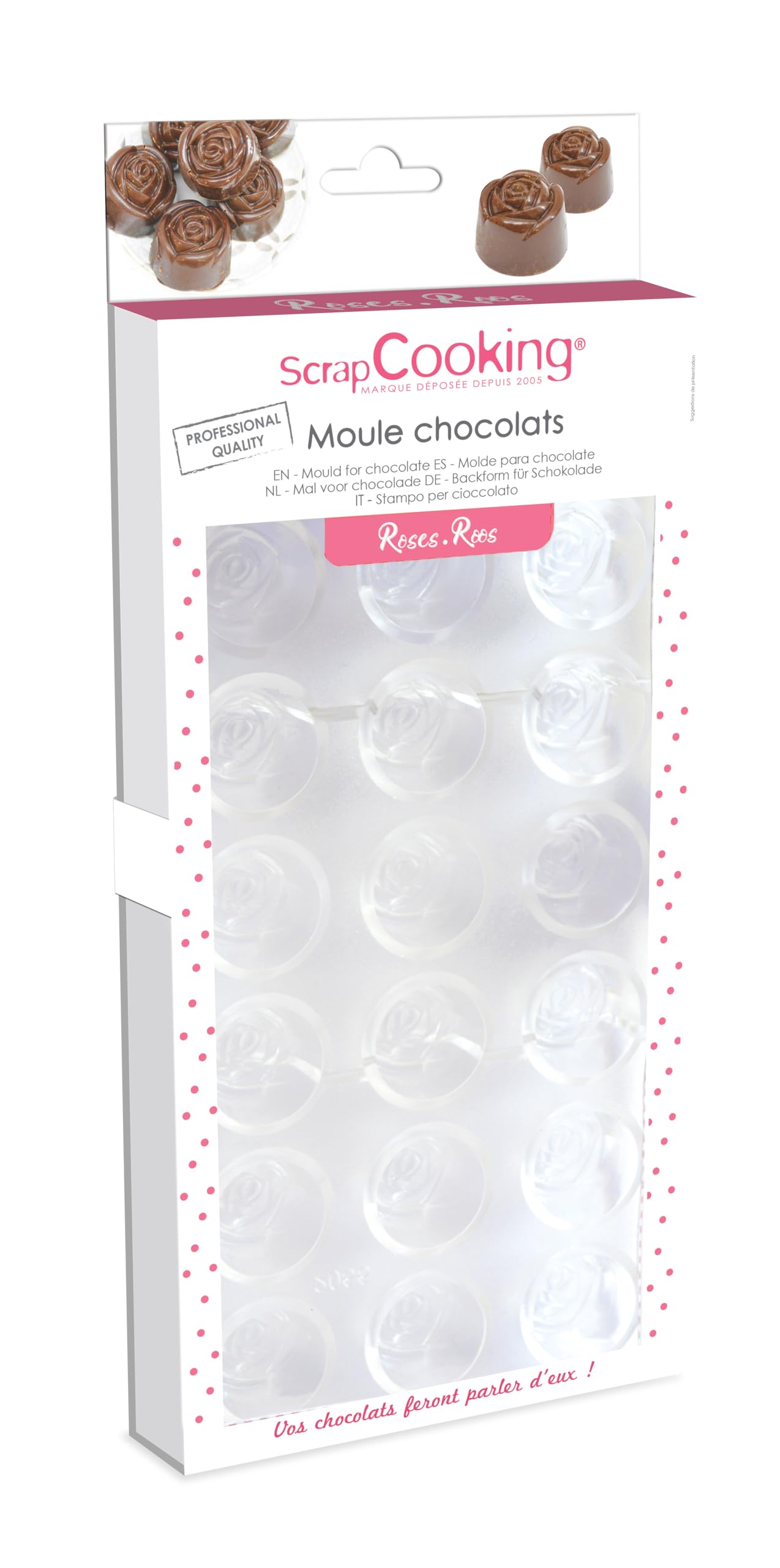 scrapcooking-moules-6752-rigide-roses-chocolat-12-empreintes image 1