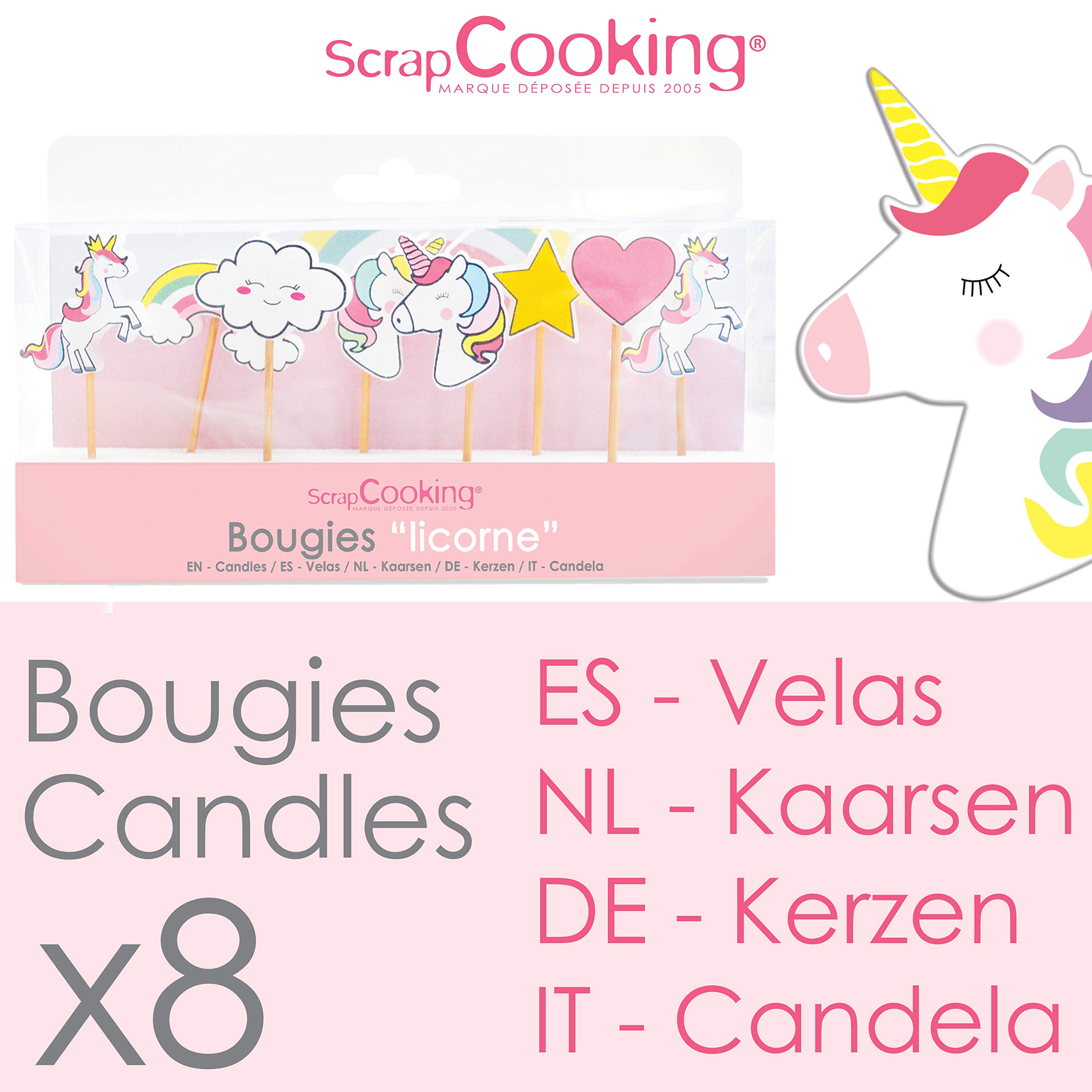 scrapcooking-d-corations-5033-kit-8-bougies-licorne-anniversaire image 3