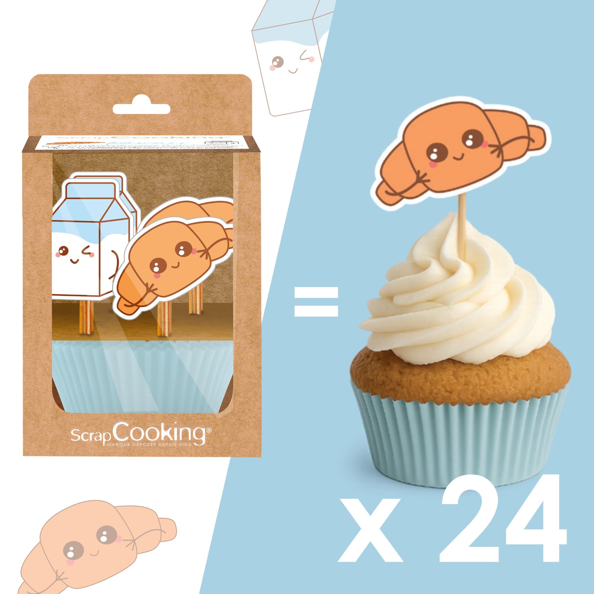 scrapcooking-kawai-kit-24-caissettes-24-toppers-cupcakes image 4