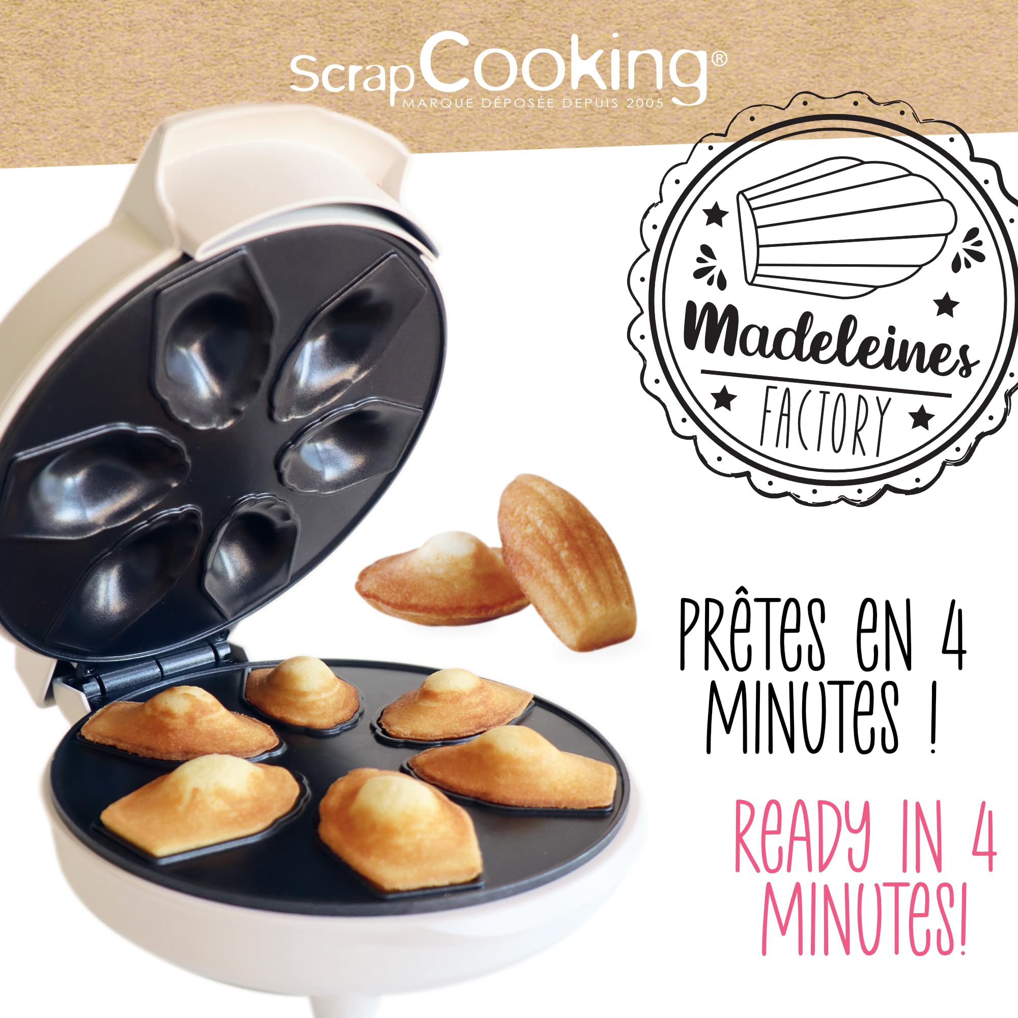 scrapcooking-3891-madeleines-factory-appareil-blanc-6-empreintes image 2