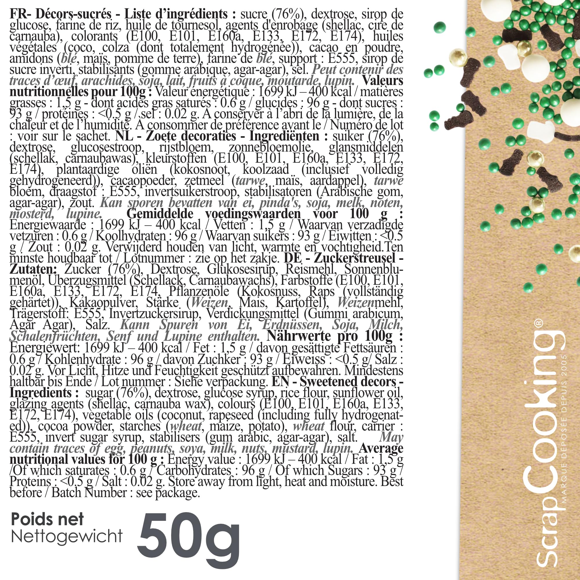 scrapcooking-7467-d-cors-sucr-s-foot-50-g-ballons-vert-or image 2