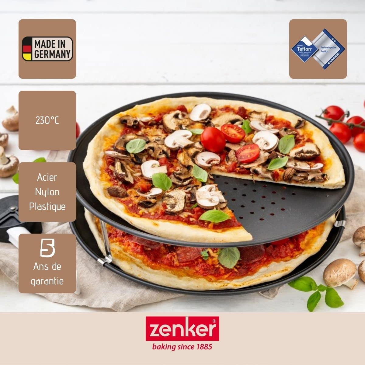 zenker-black-metallic-set-2-plaques-pizza-perfor-e-32-cm-roulette image 4