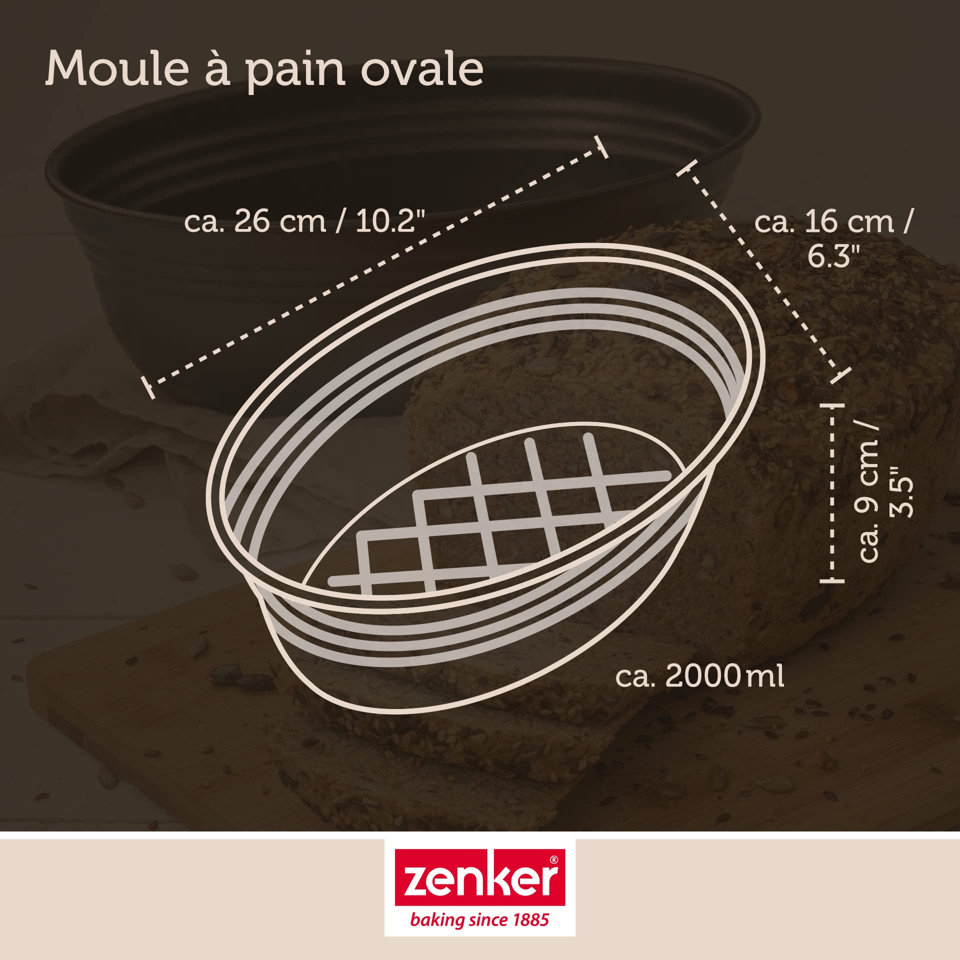 zenker-dein-brot-6520-moule-pain-ovale-noir-26-cm-acier image 5